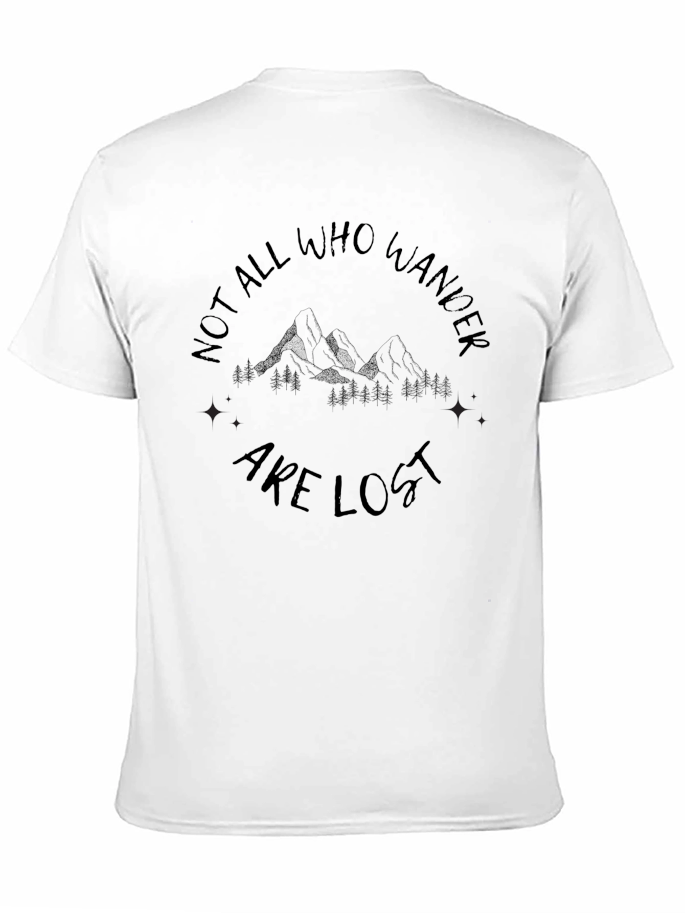 Black Wanderlust T-Shirt - Not All Who Wander Are Lost view 11