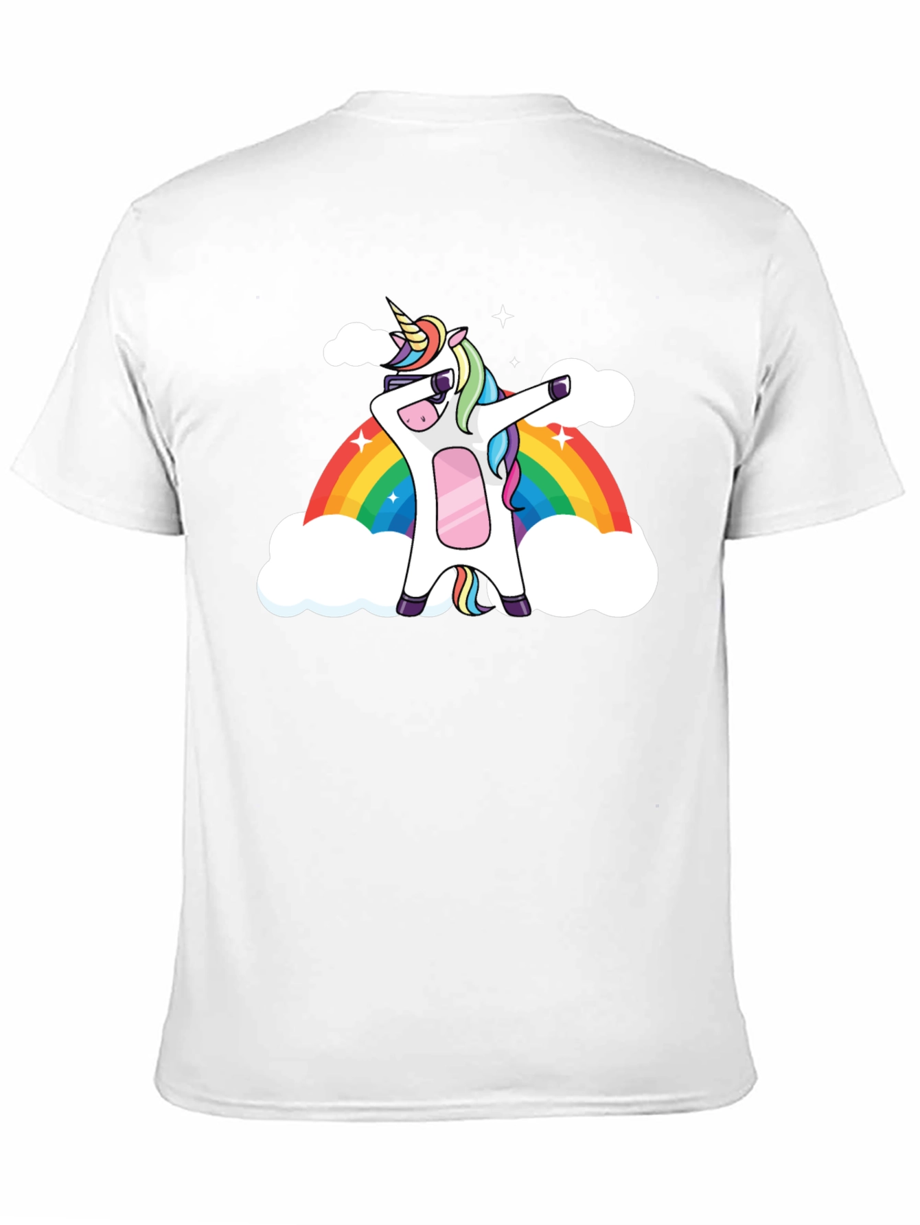 Black Unicorn Dab Rainbow Graphic T-Shirt view 11