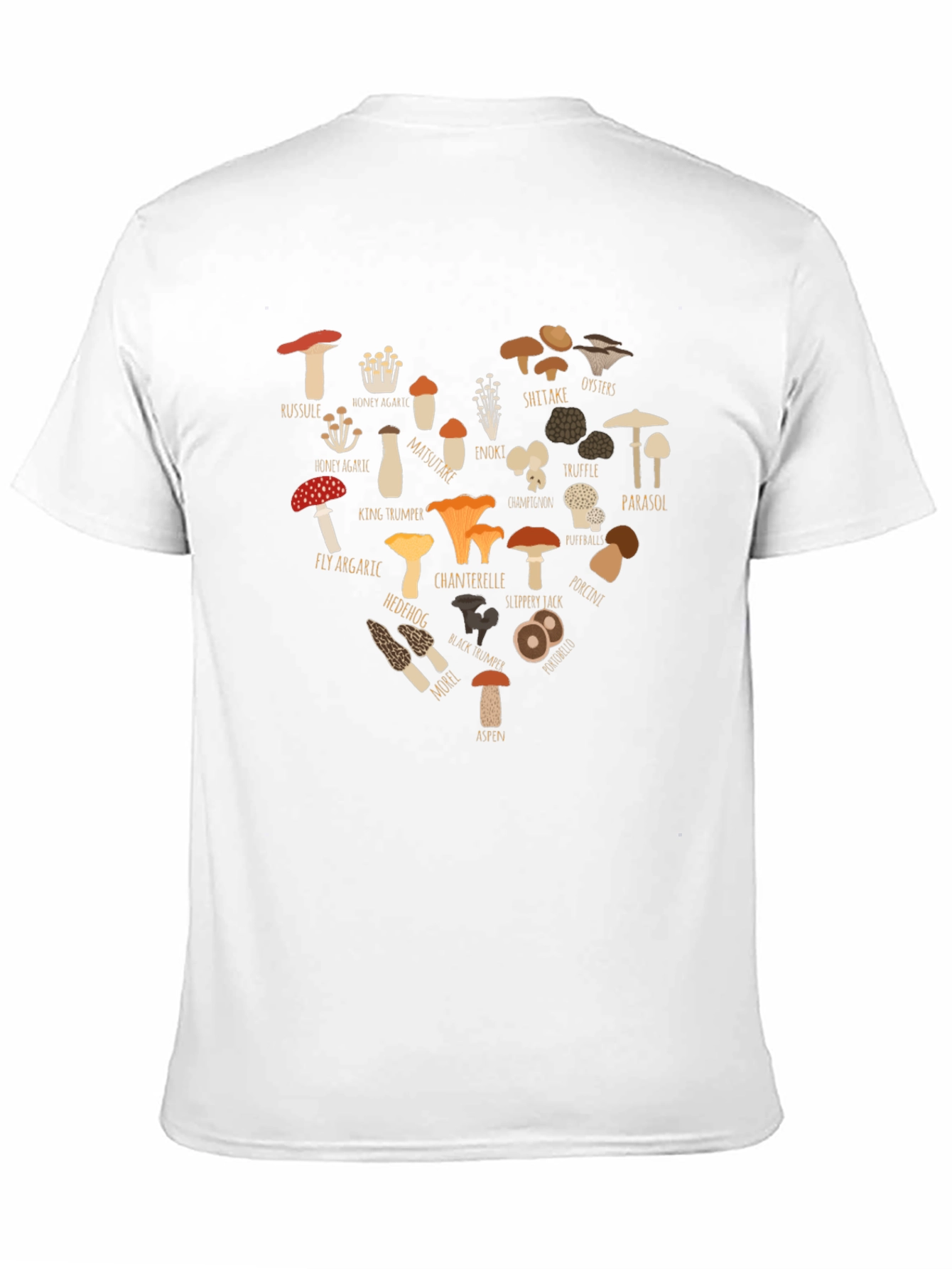 Black Mushroom Heart Graphic T-Shirt view 11