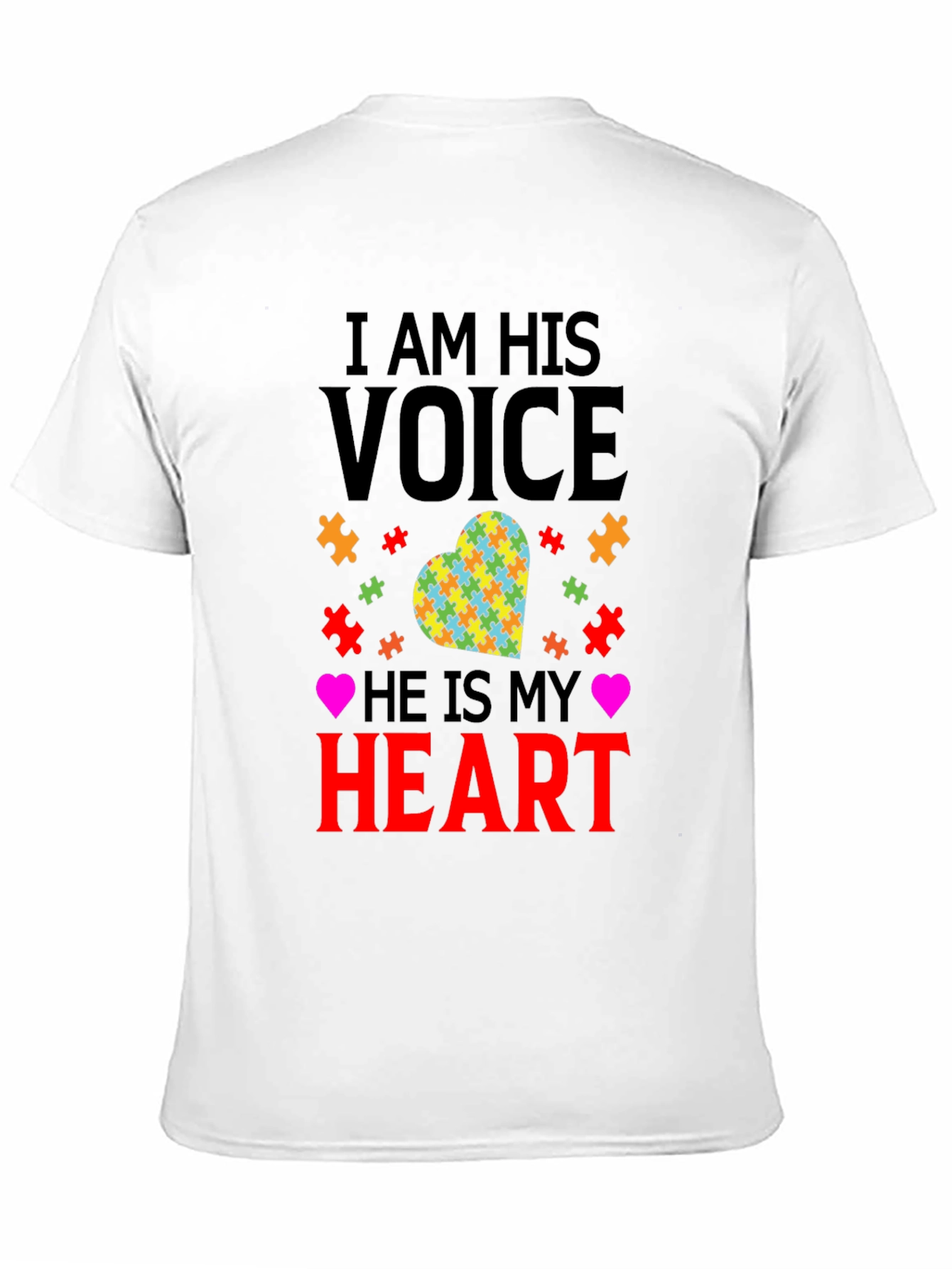 Black Autism Awareness T-Shirt - I Am His Voice view 11