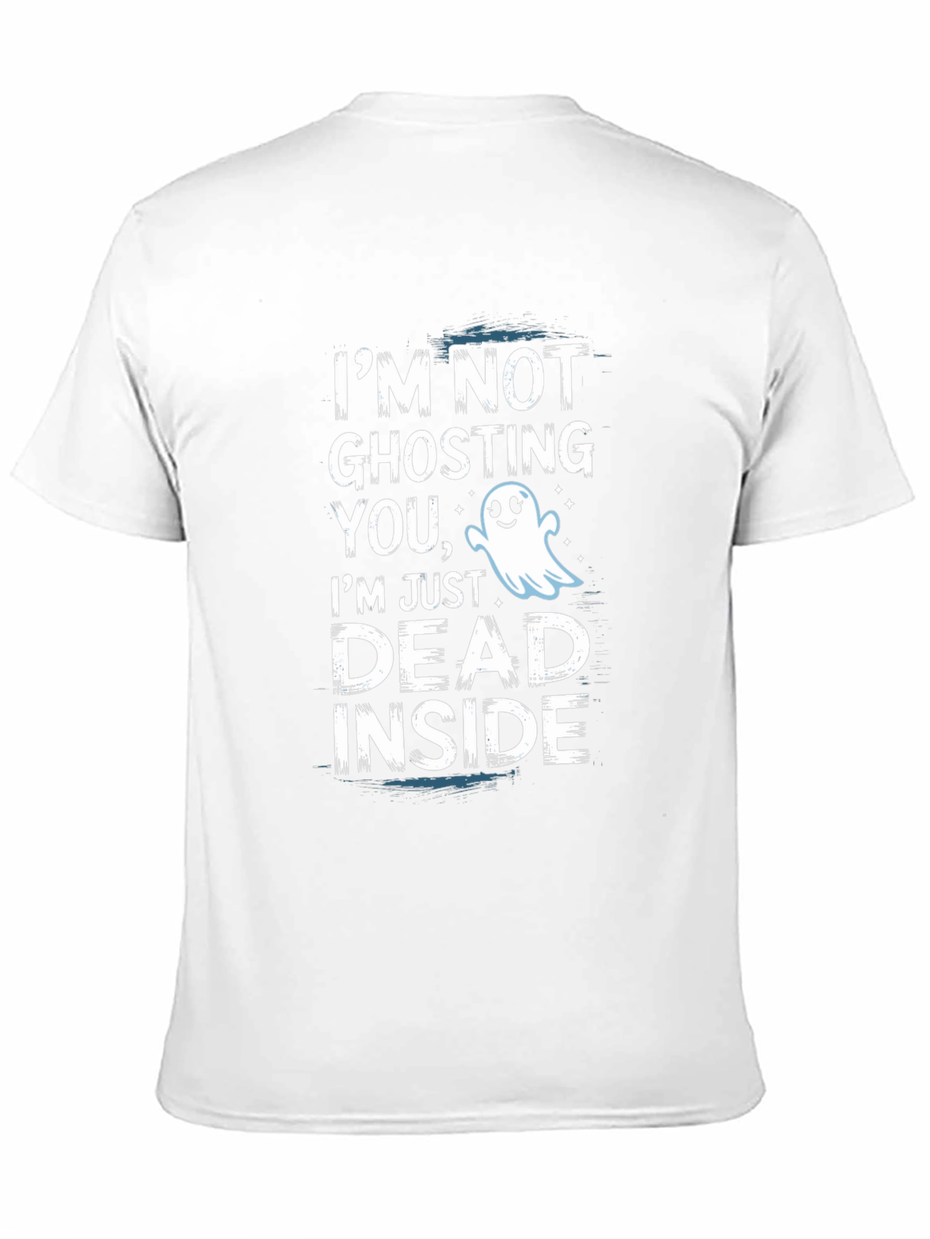 Black Dead Inside Ghost Graphic Tee - Funny Halloween Shirt view 11