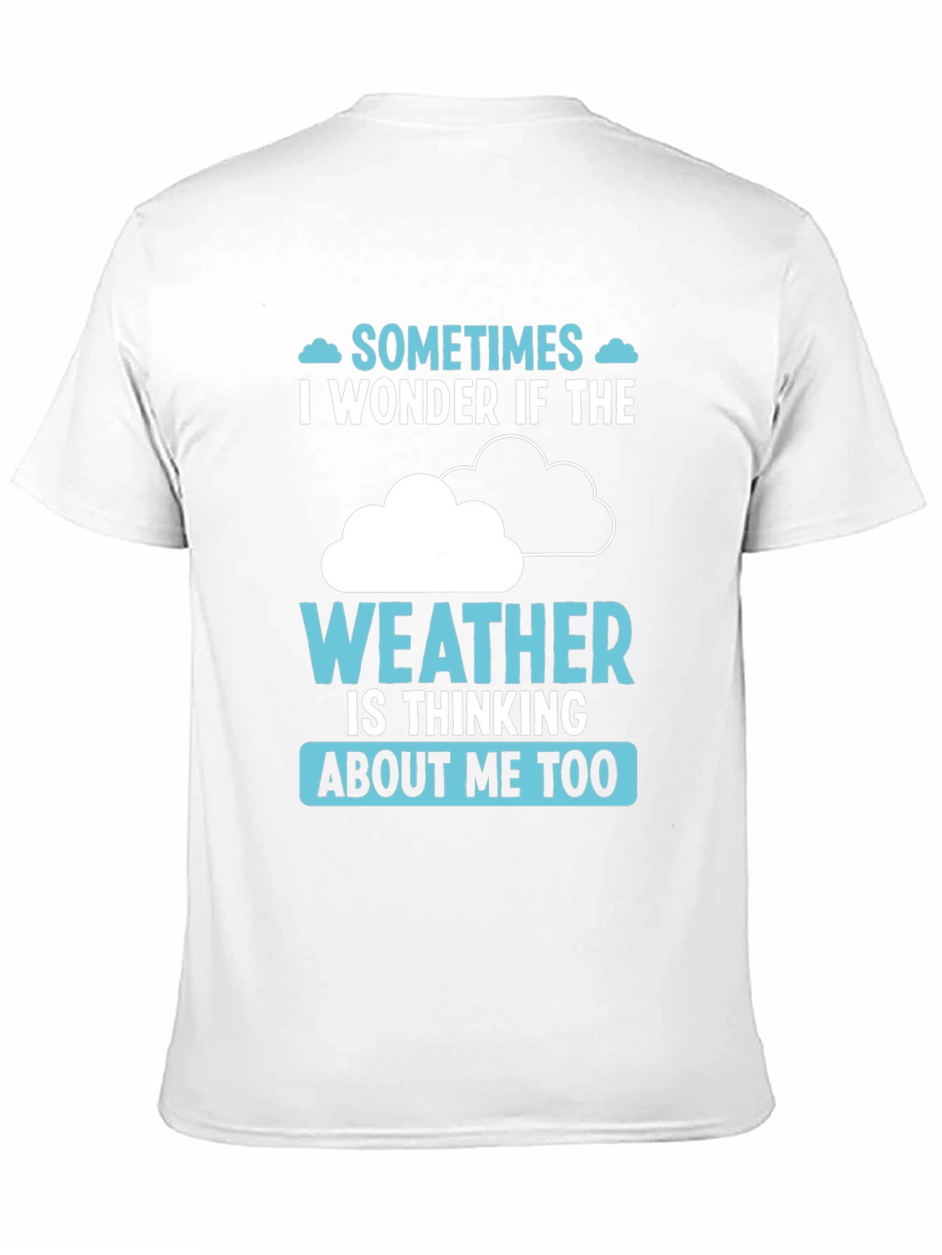 Black Weather Thinking Funny Graphic T-Shirt view 11