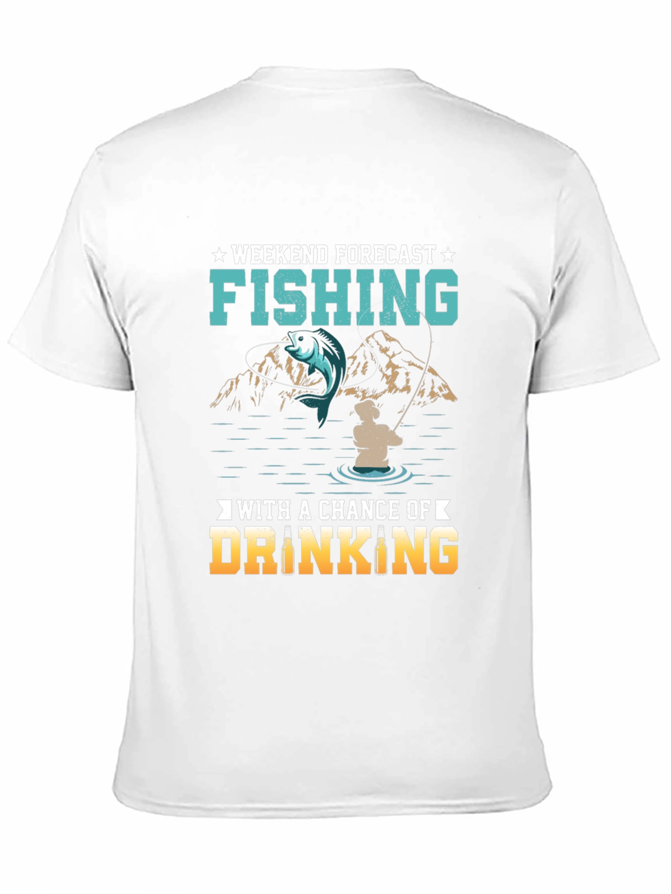 Black Fishing & Drinking Weekend Forecast T-Shirt view 11
