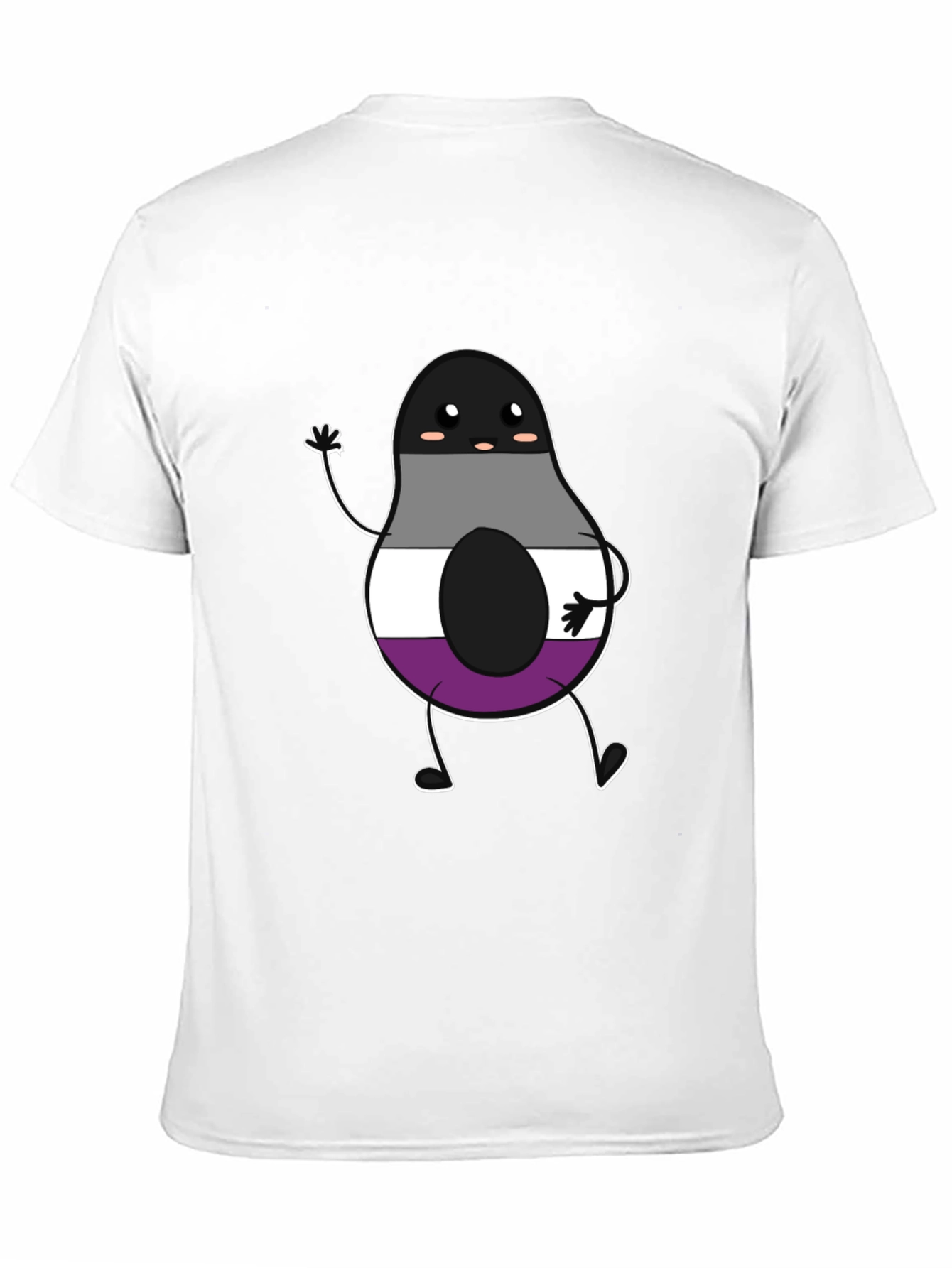 Black Asexual Pride Avocado Graphic T-Shirt view 11