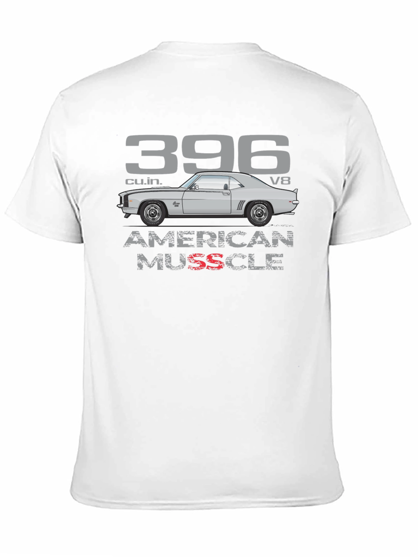 Black 396 American Muscle Car T-Shirt view 11