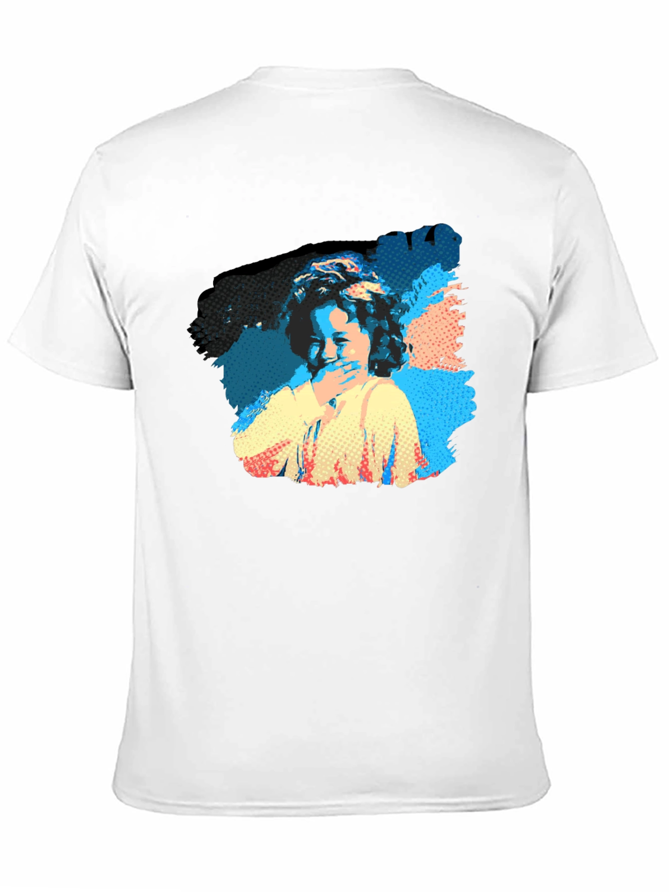 Pop Art Laughing Girl Black T-Shirt - 11