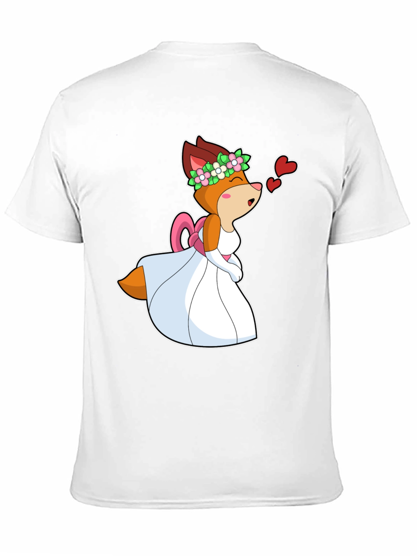 Black Cartoon Fox Bride T-Shirt - Love is in the Air! view 11