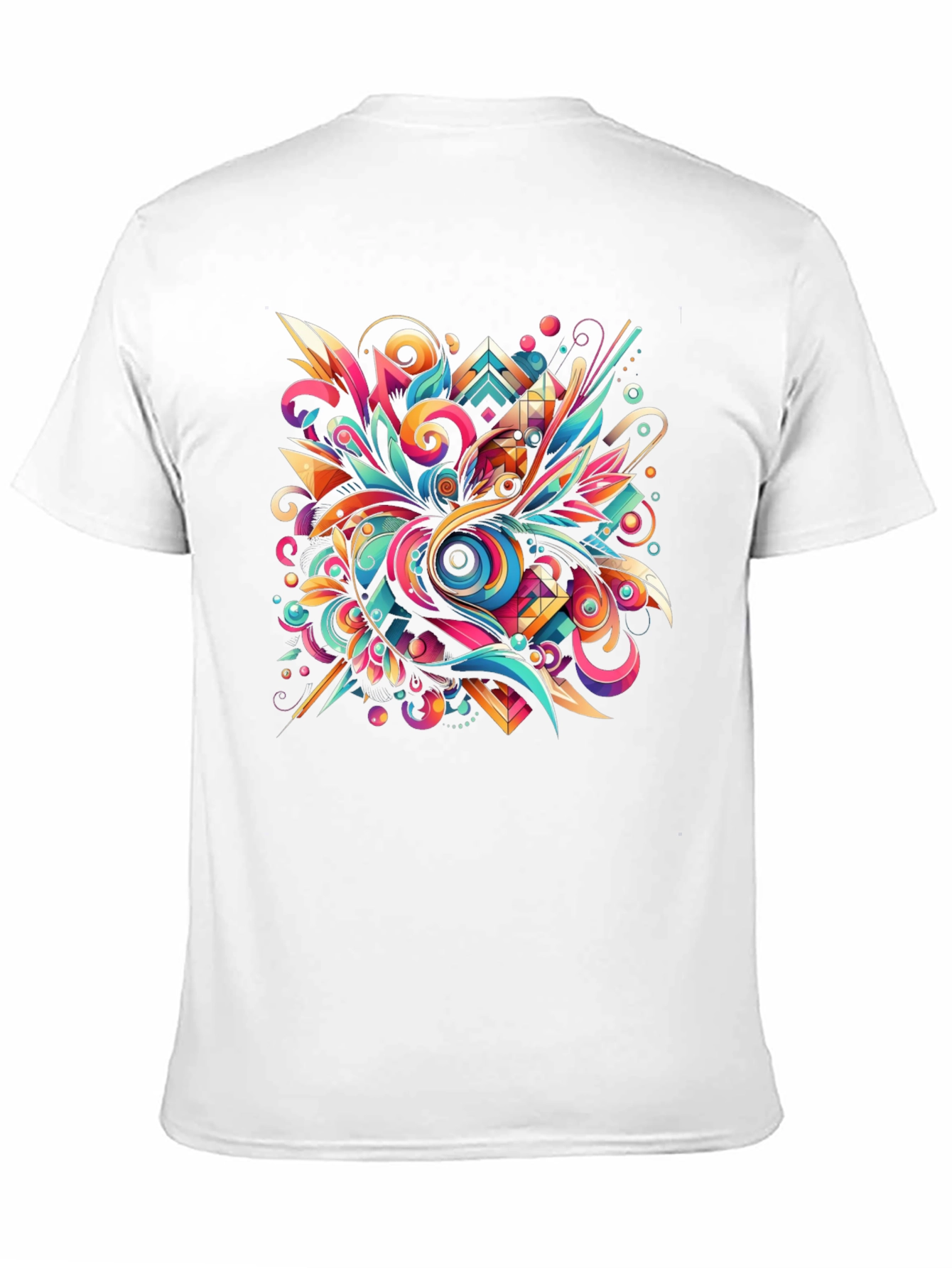 Black Psychedelic Abstract Art Black T-Shirt view 11