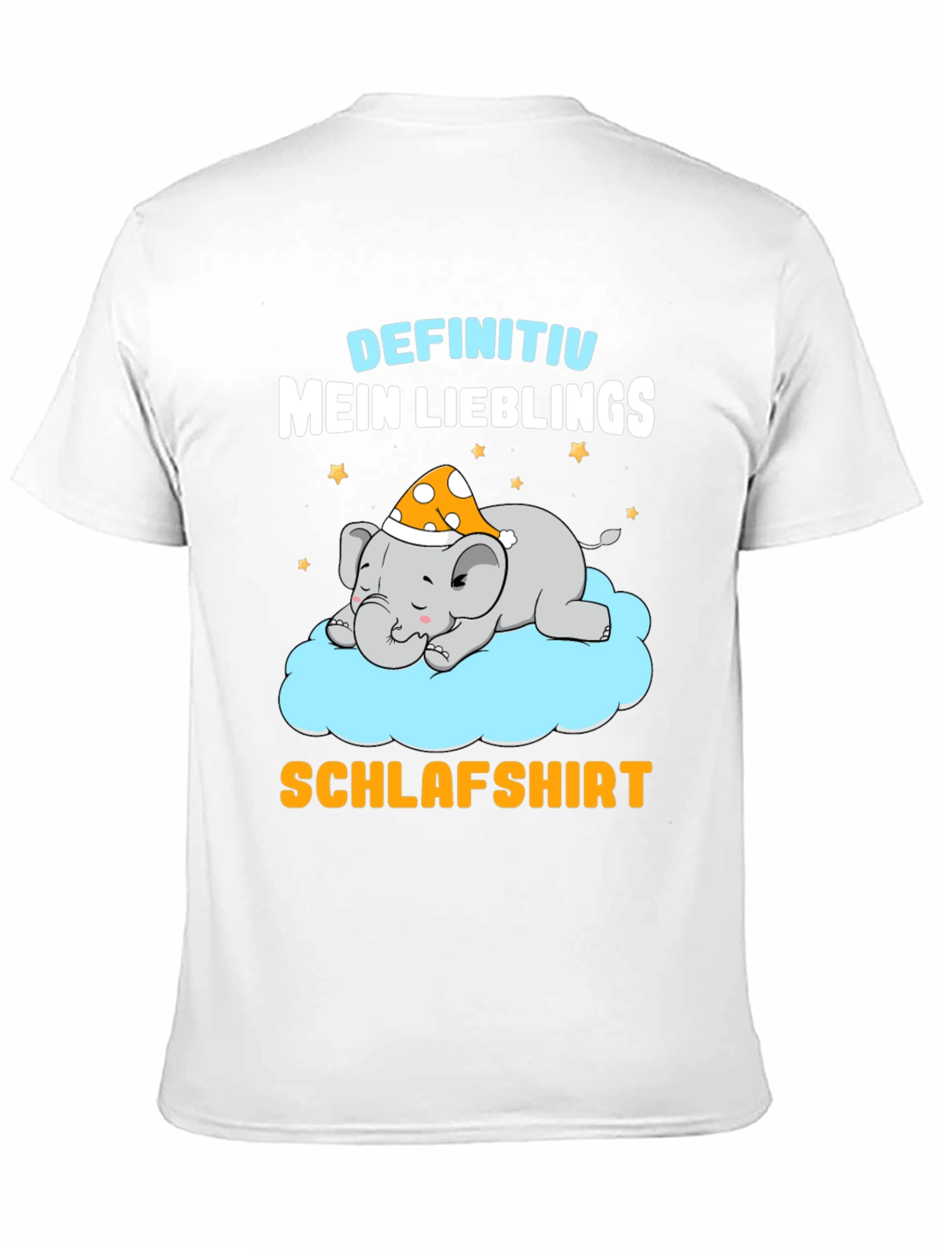 Black Cute Sleeping Elephant T-Shirt - German Schlafshirt view 11