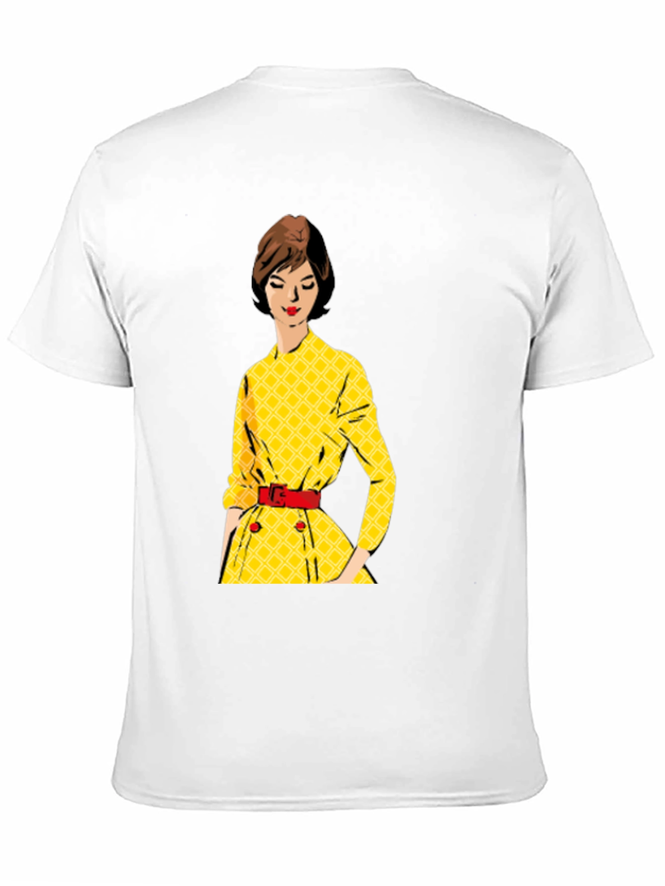 Black Retro Yellow Dress T-Shirt view 11