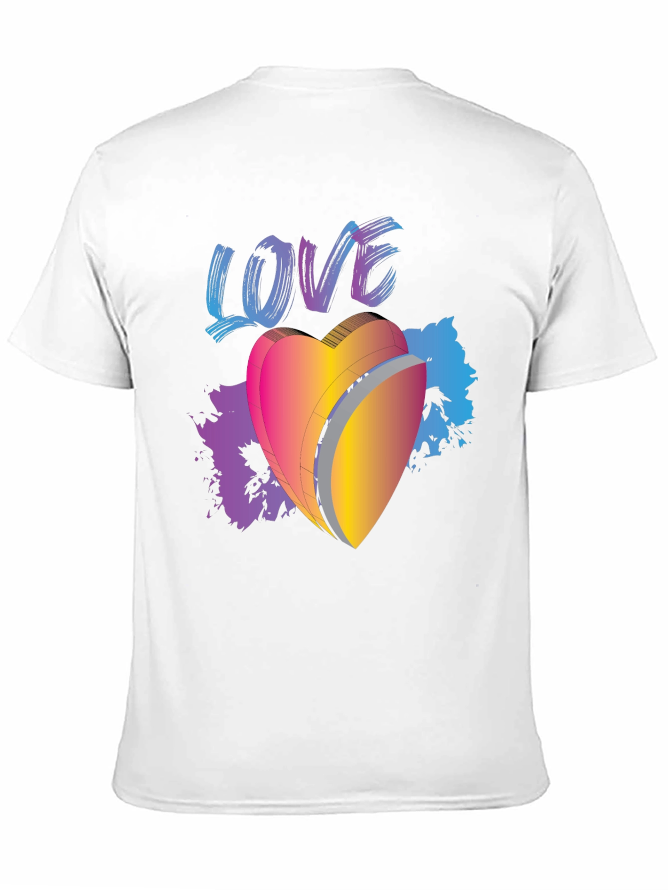 Black Love Heart Graphic Black T-Shirt view 11