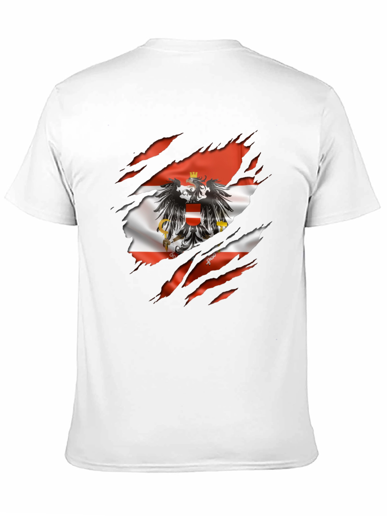 Black Austria Flag Eagle Graphic T-Shirt view 11