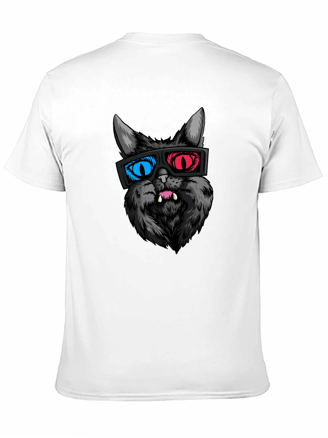 Black 3D Cat Graphic Tee - Stylish Black T-Shirt view 11