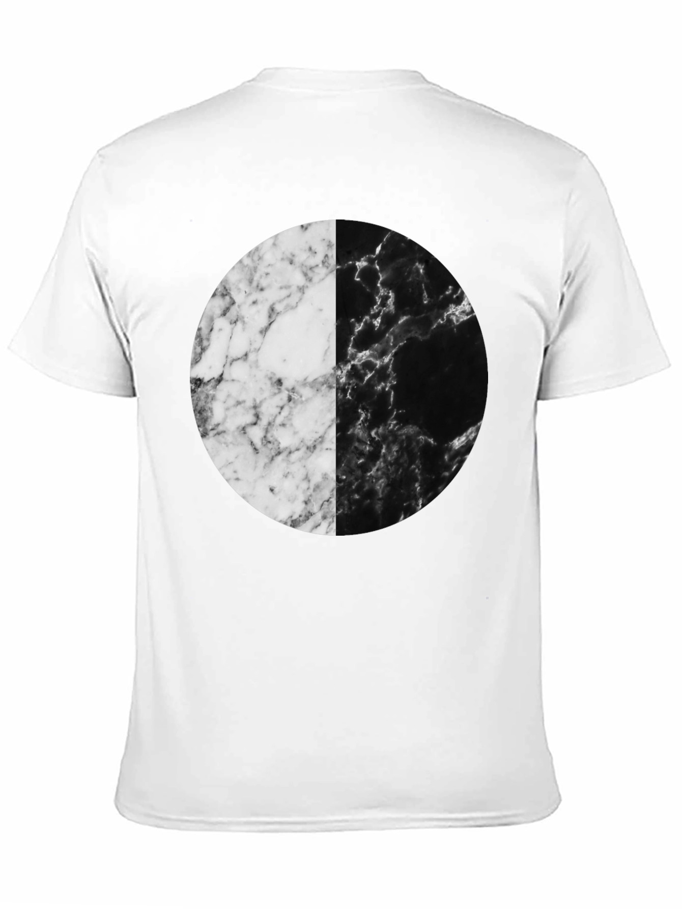 Black Yin Yang Marble Circle Black T-Shirt view 11