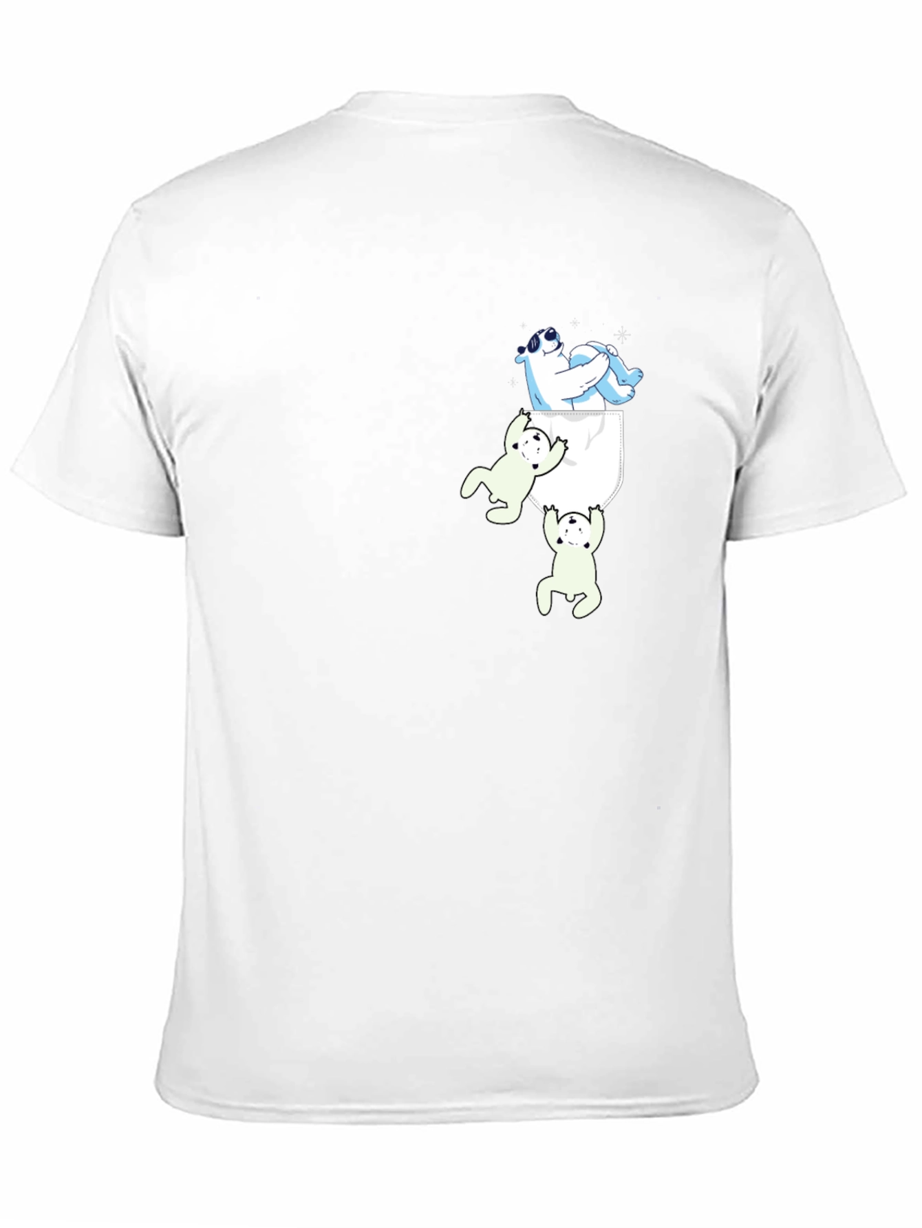 Black Bear Pocket Graphic Tee - Fun Novelty T-Shirt view 11