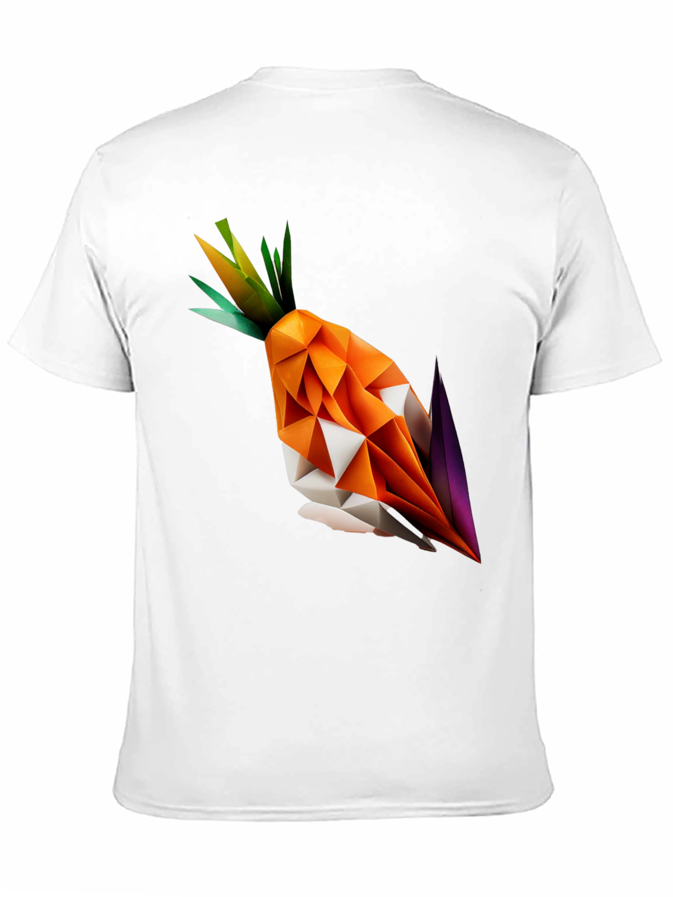 Black Geometric Origami Carrot Black T-Shirt view 11