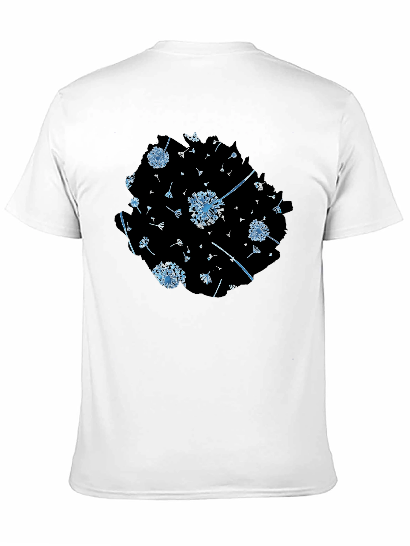 Black Dandelion Print Black Tee - Stylish & Unique Design view 11