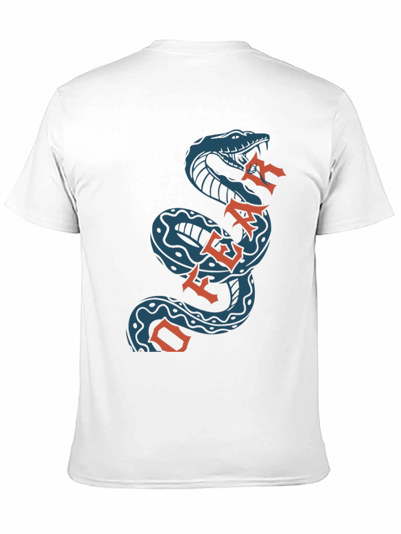 Black Off Fear Snake T-Shirt - Black Cotton Graphic Tee view 11