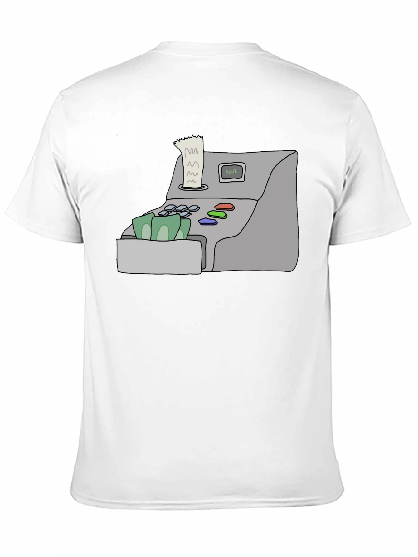 Black Cash Register Graphic Tee - Black Cotton Shirt view 11