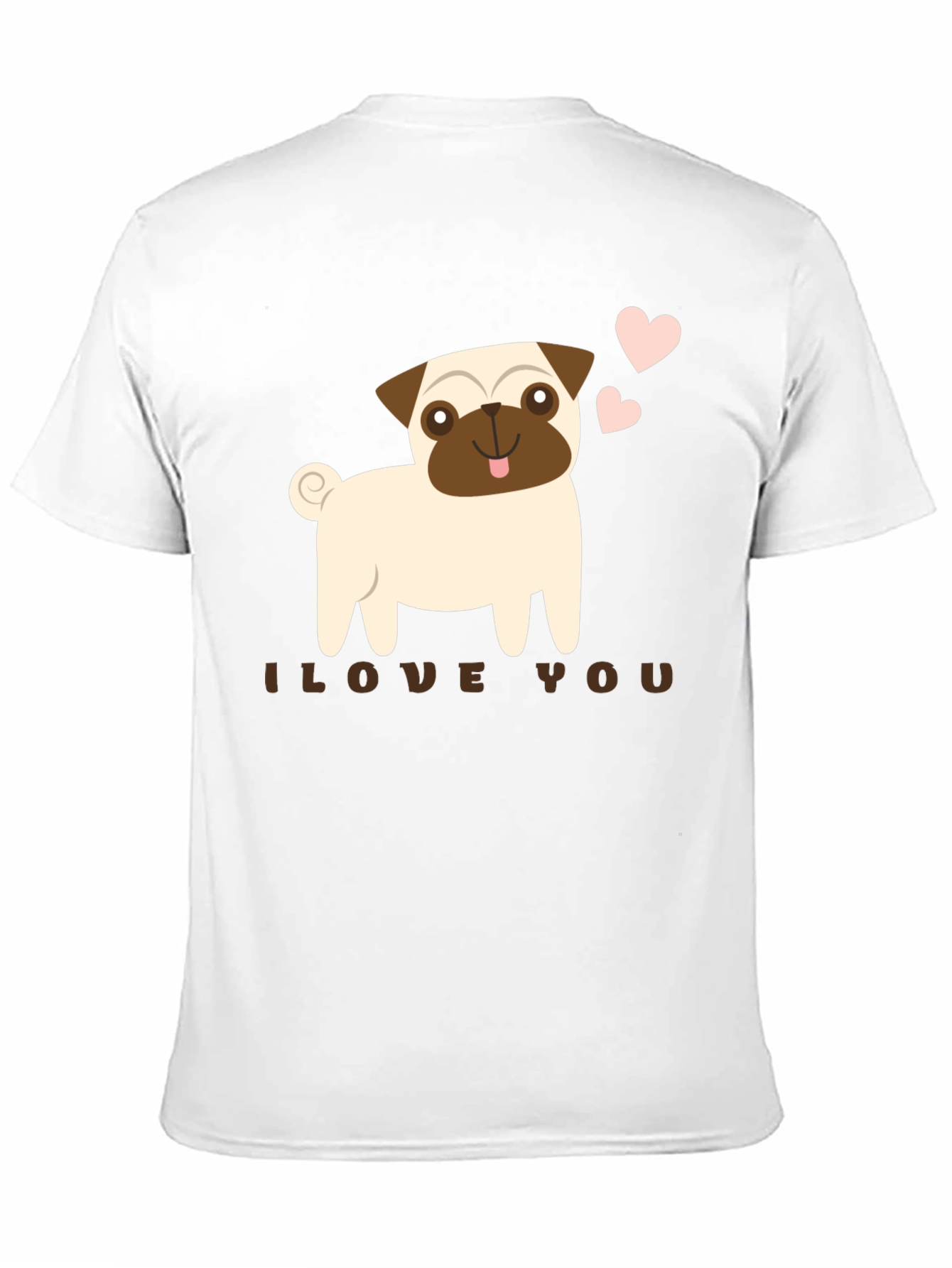 Black I Love You Pug Graphic Tee - Black view 11