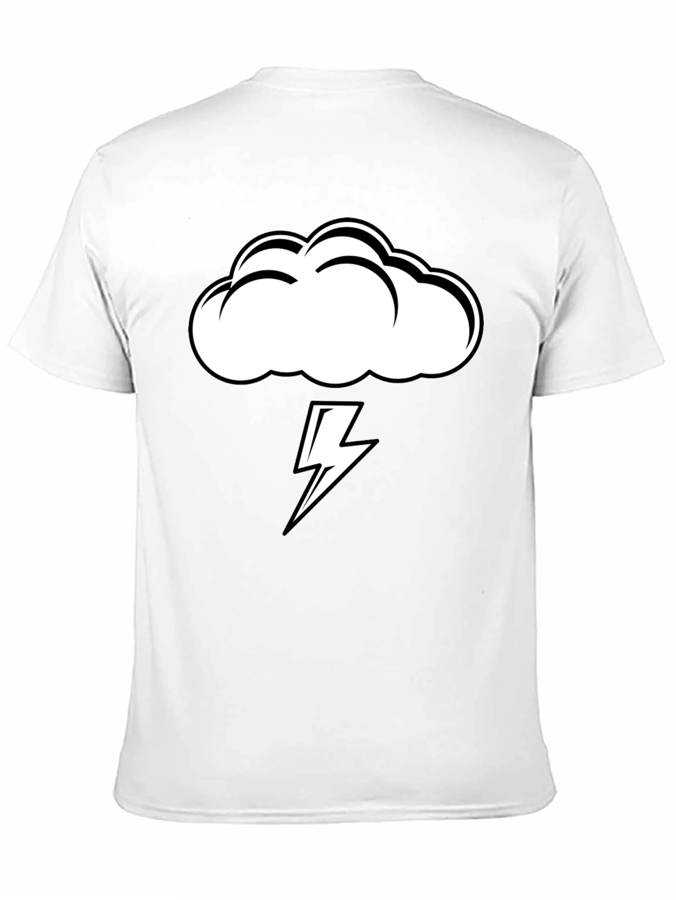 Black Storm Cloud Lightning Graphic Tee - Black view 11
