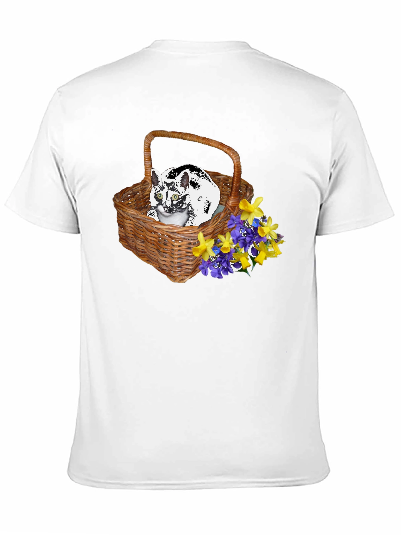 Black Cat in Basket Tee - Floral Accent view 11