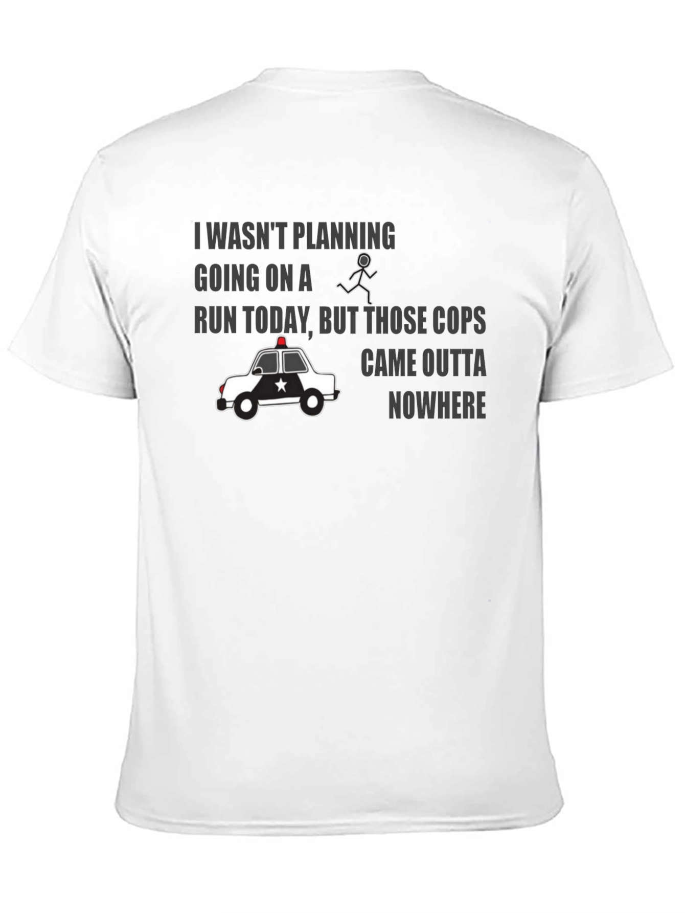 Black Funny Police Chase Graphic T-Shirt view 11