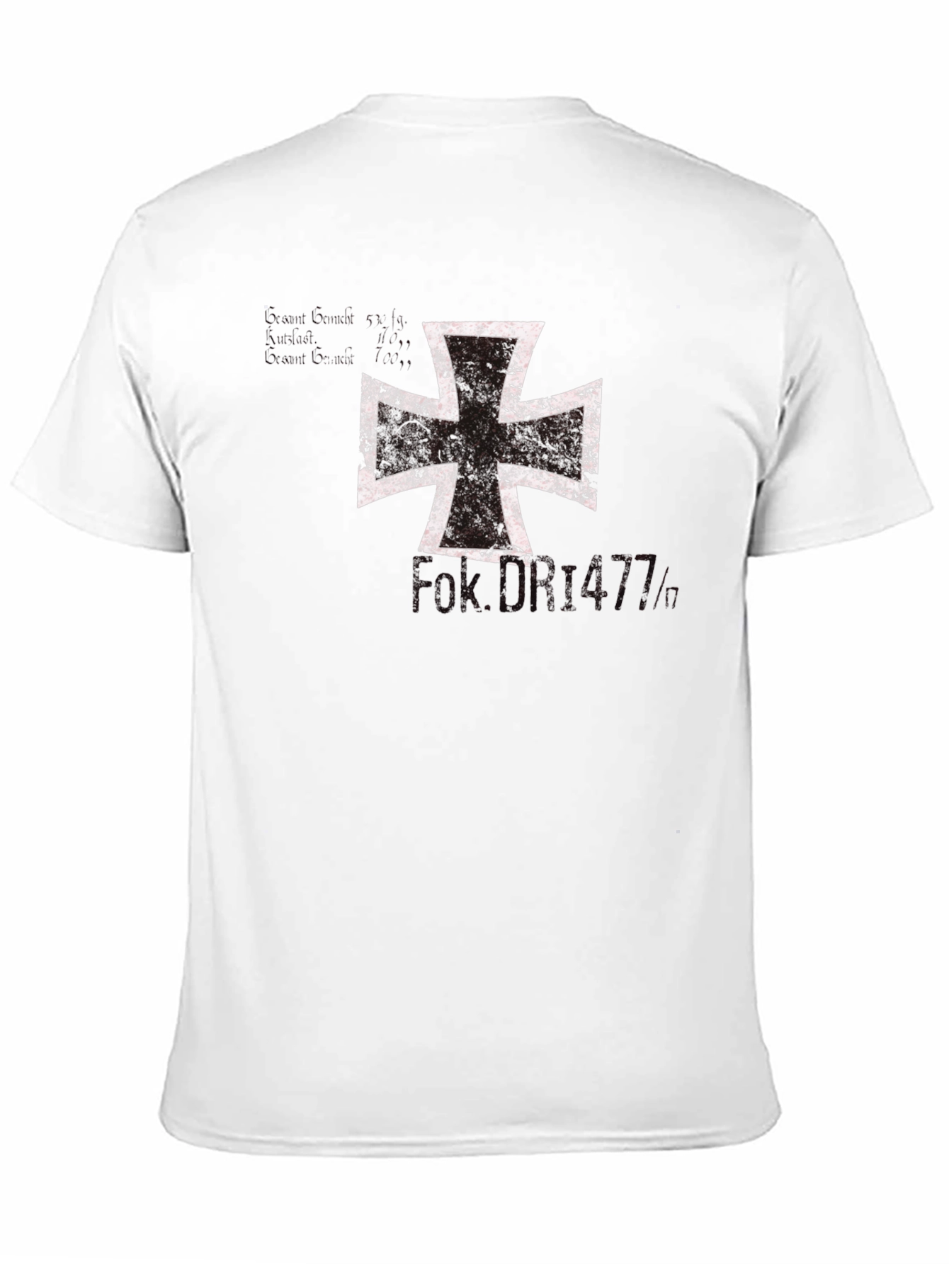 Black Vintage Iron Cross Graphic T-Shirt view 11