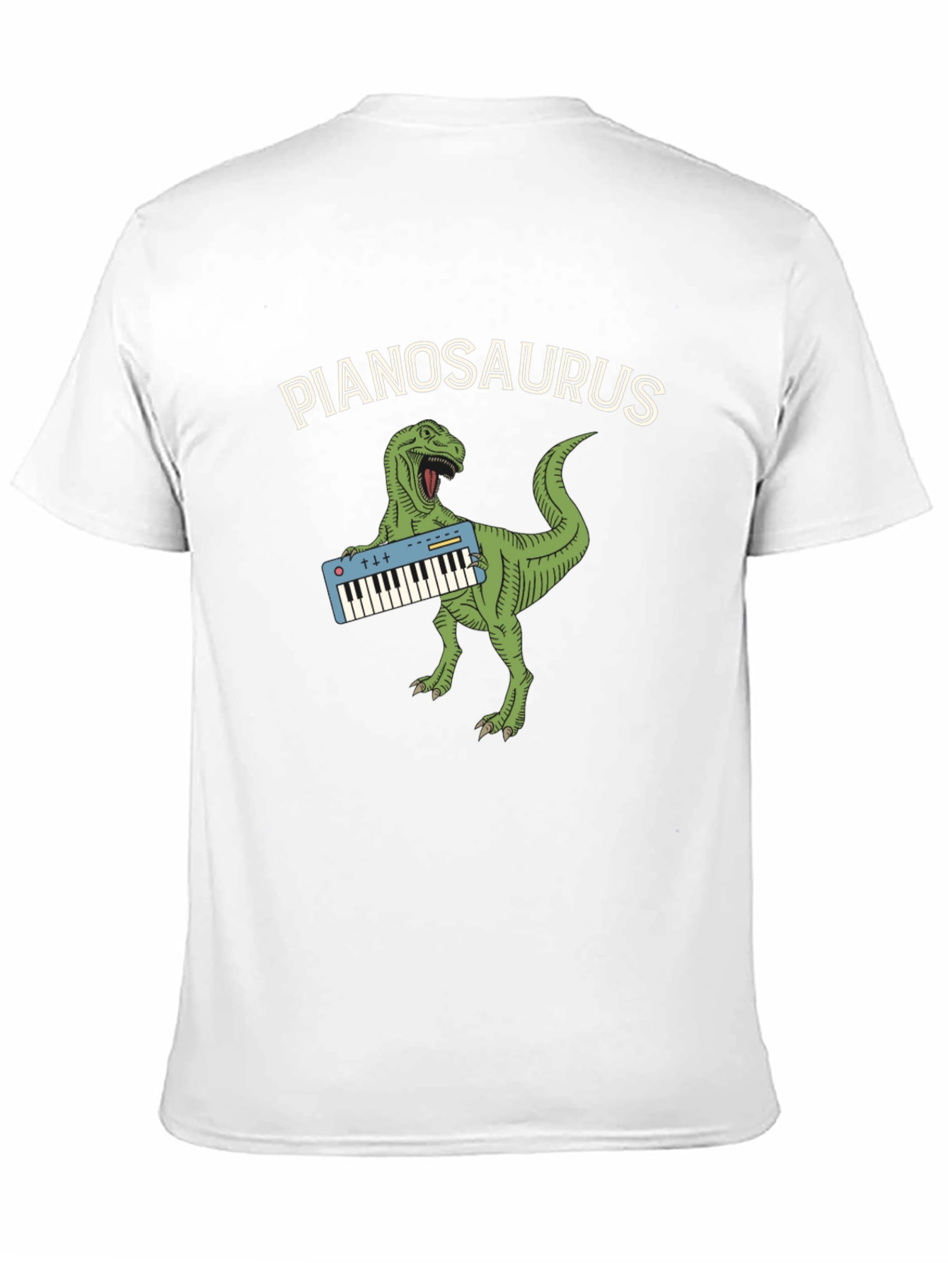 Black Pianosaurus Dinosaur Black T-Shirt view 11