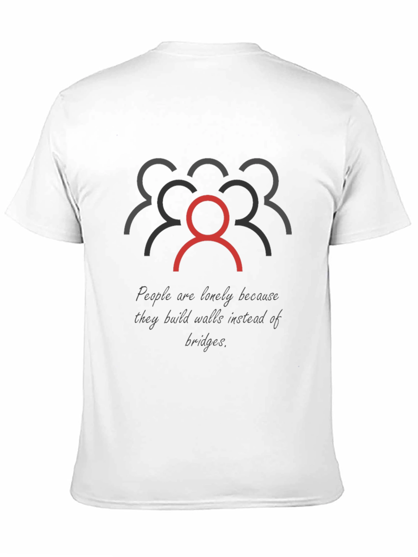 Black Unique Graphic Tee: Build Bridges, Not Walls view 11