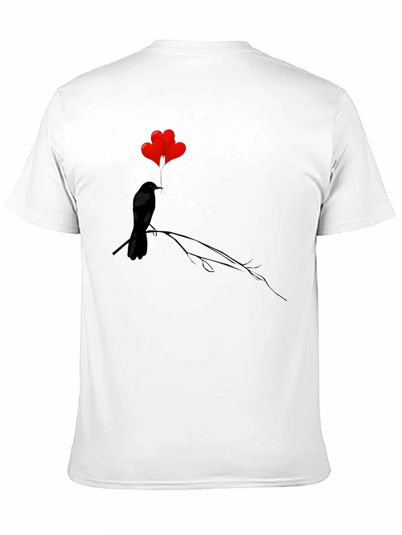 Black Black Bird Heart Balloons Graphic Tee view 11
