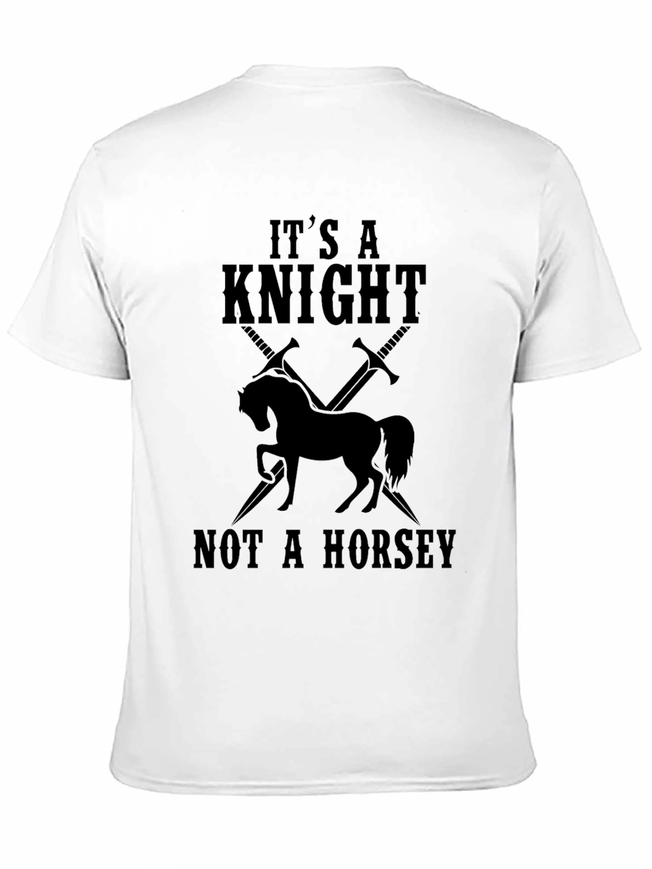 Black It's a Knight, Not a Horsey Black T-Shirt view 11