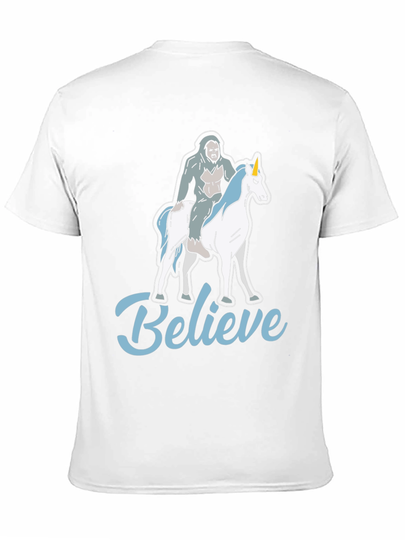 Black Believe Bigfoot Unicorn T-Shirt Funny Graphic Tee view 11