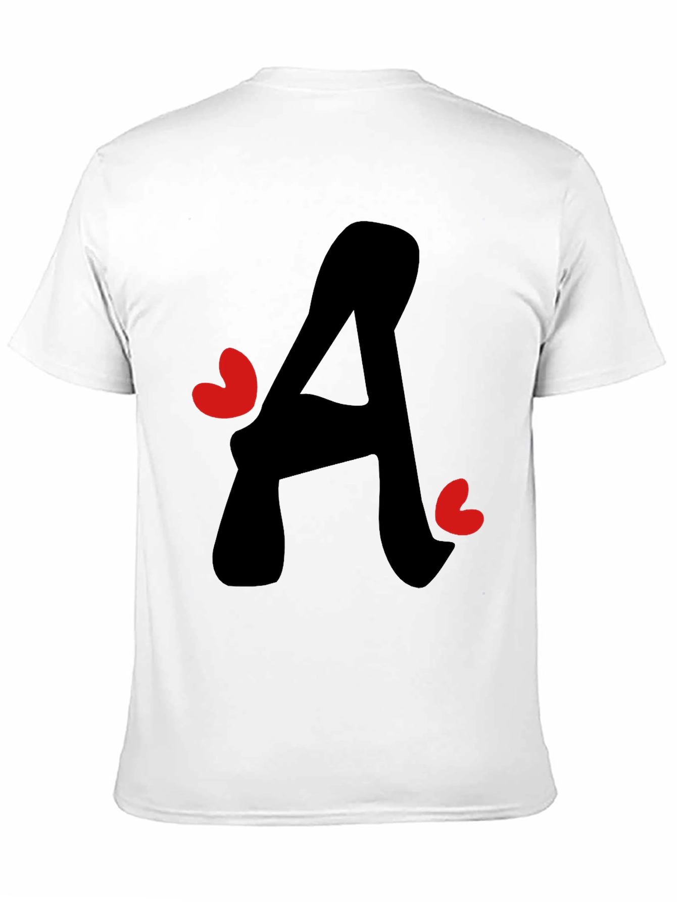 Black Letter A Heart Graphic Tee - Black T-Shirt view 11