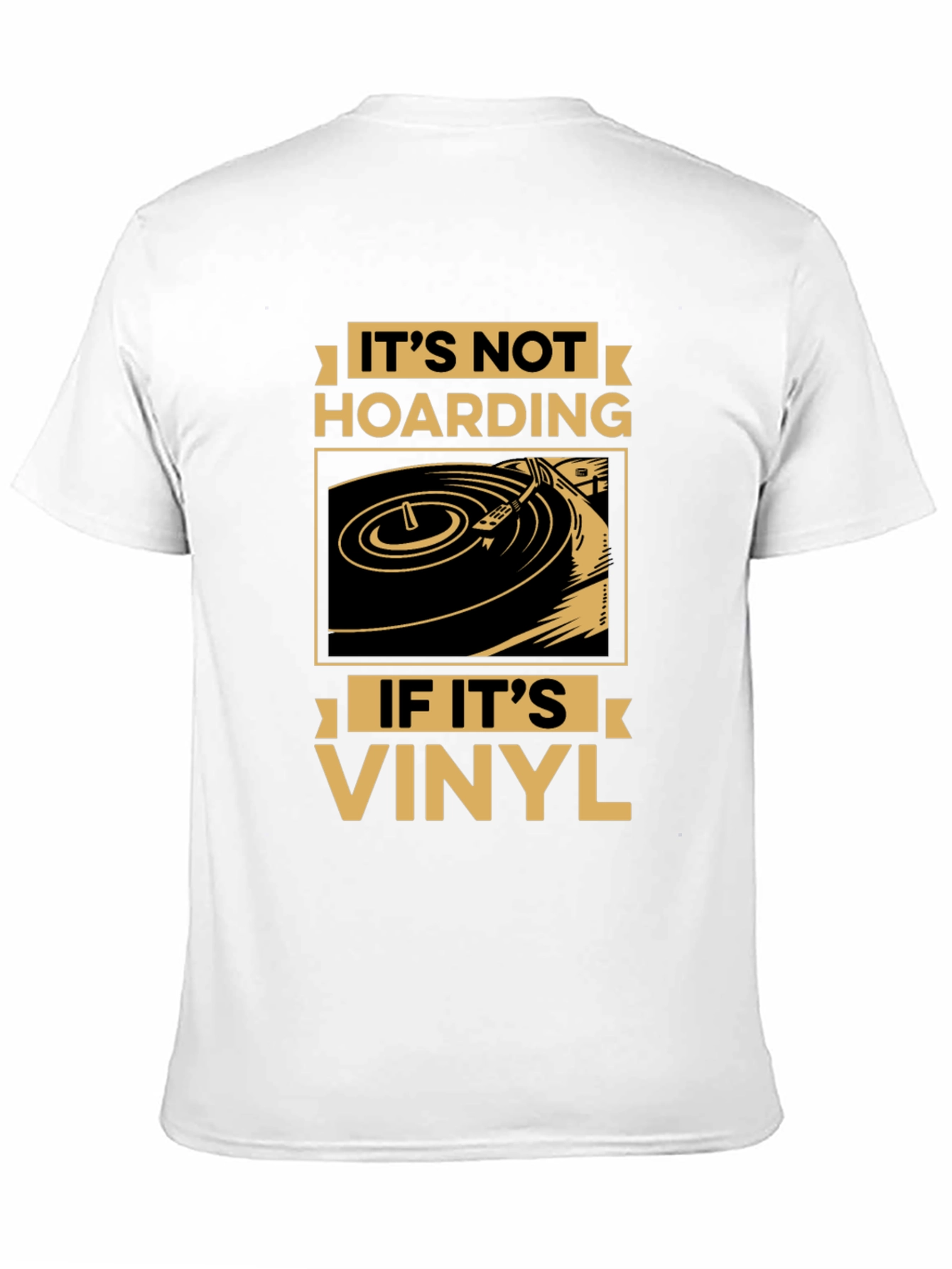 Black It's Not Hoarding If It's Vinyl Record T-Shirt view 11