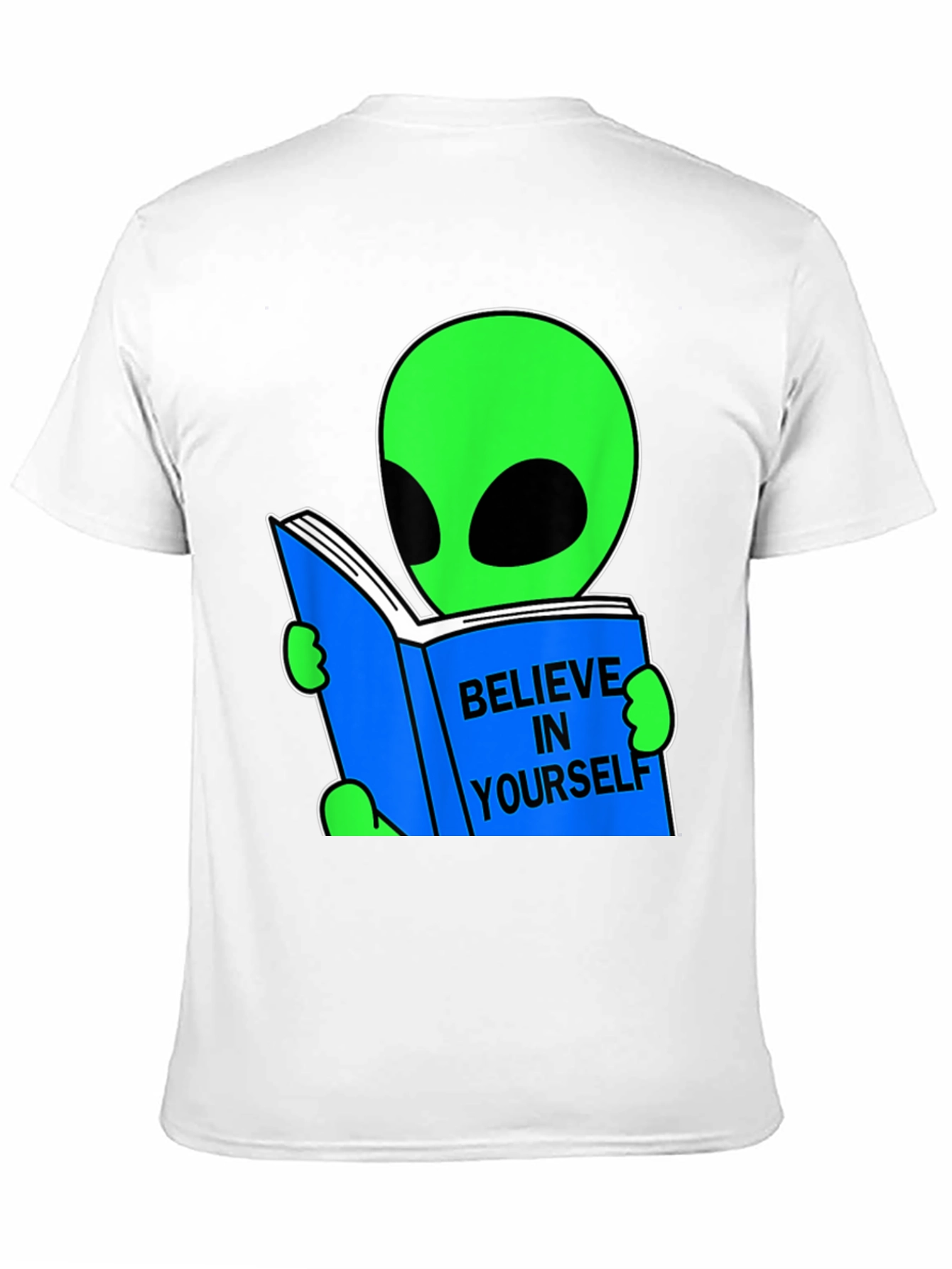 Black Believe Alien Reading Book Graphic Tee view 11