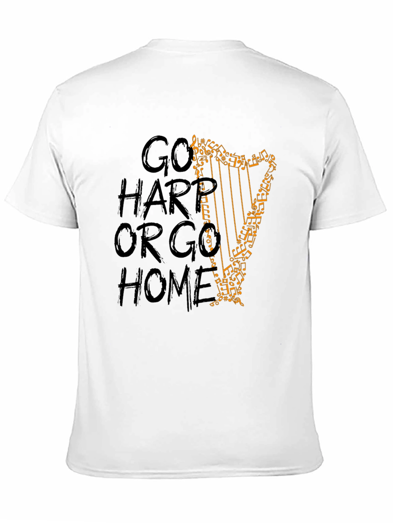 Black Go Harp Or Go Home Graphic Tee - Music Lover T-Shirt view 11