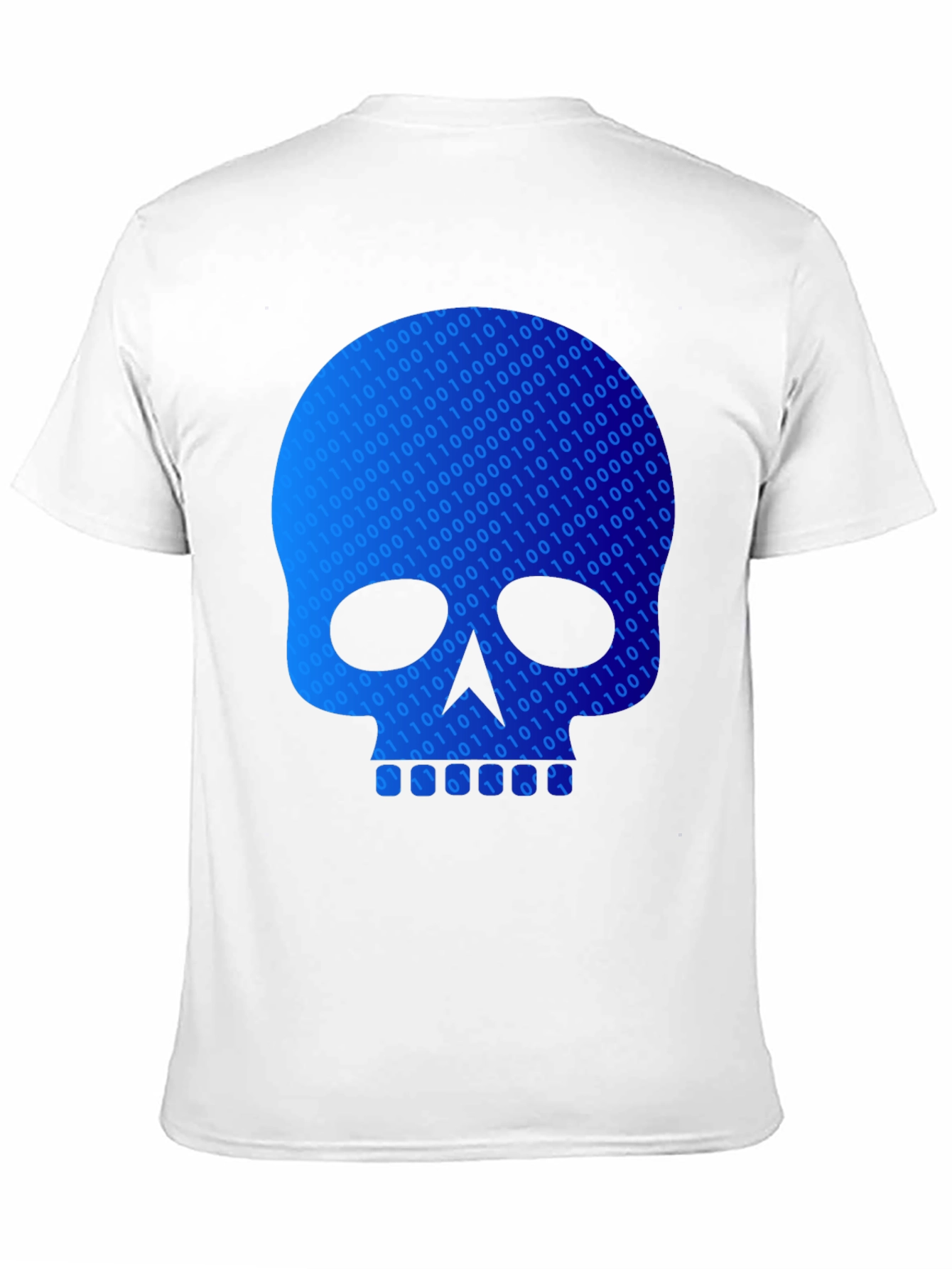 Black Binary Code Skull Graphic T-Shirt - Black view 11