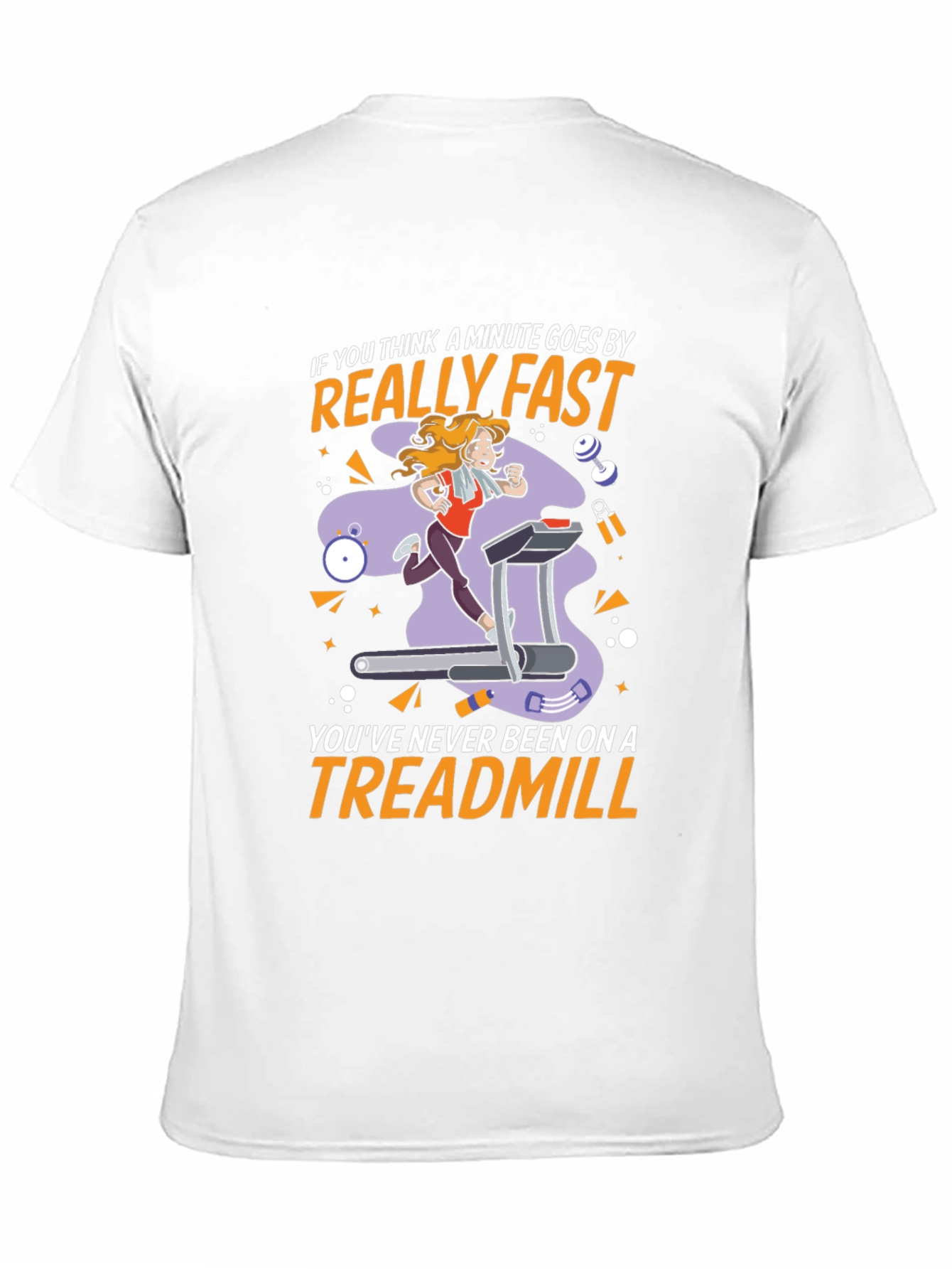Black Funny Treadmill Workout T-Shirt - Time Flies view 11