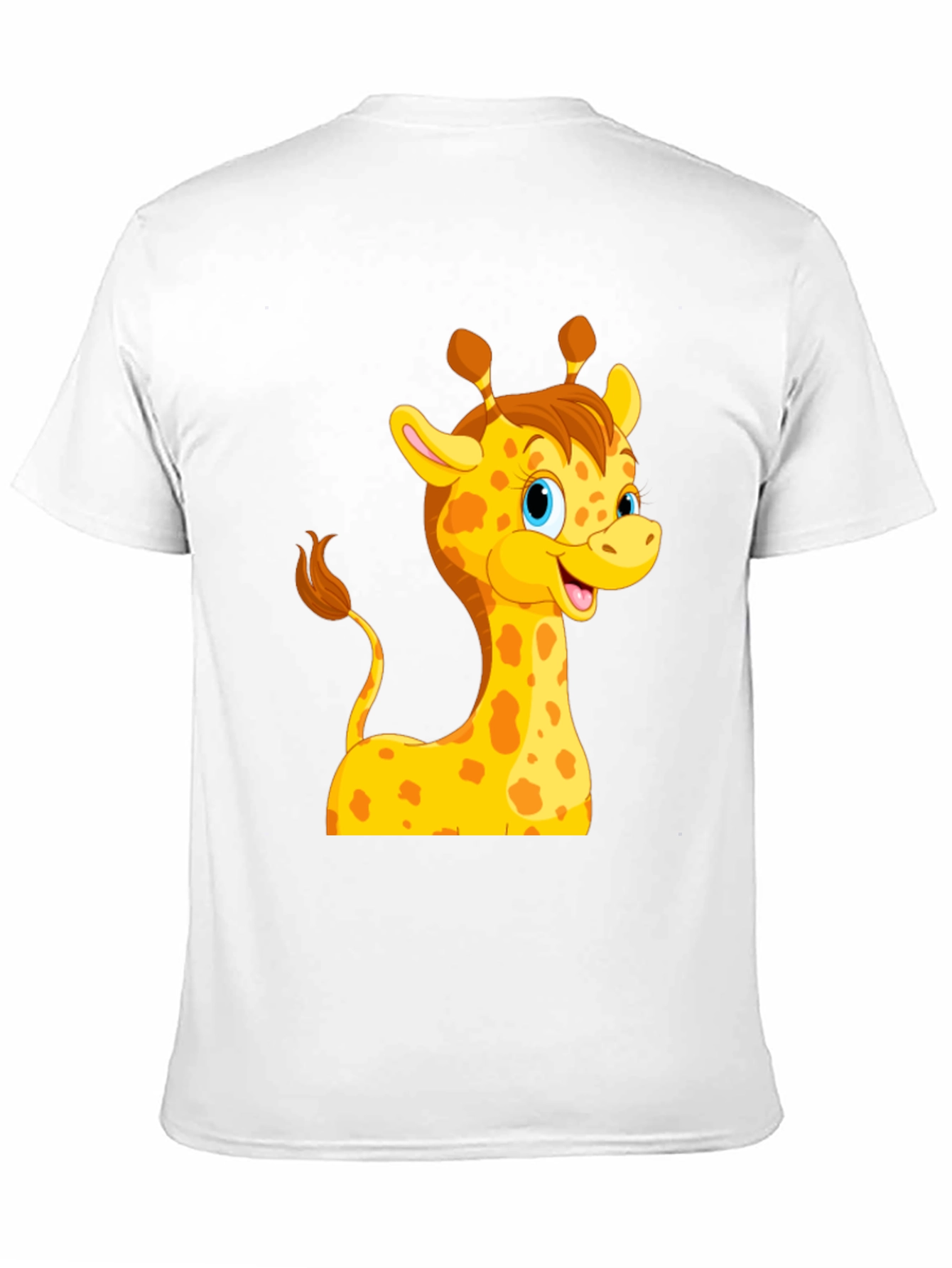 Black Cute Giraffe Cartoon Black T-Shirt view 11