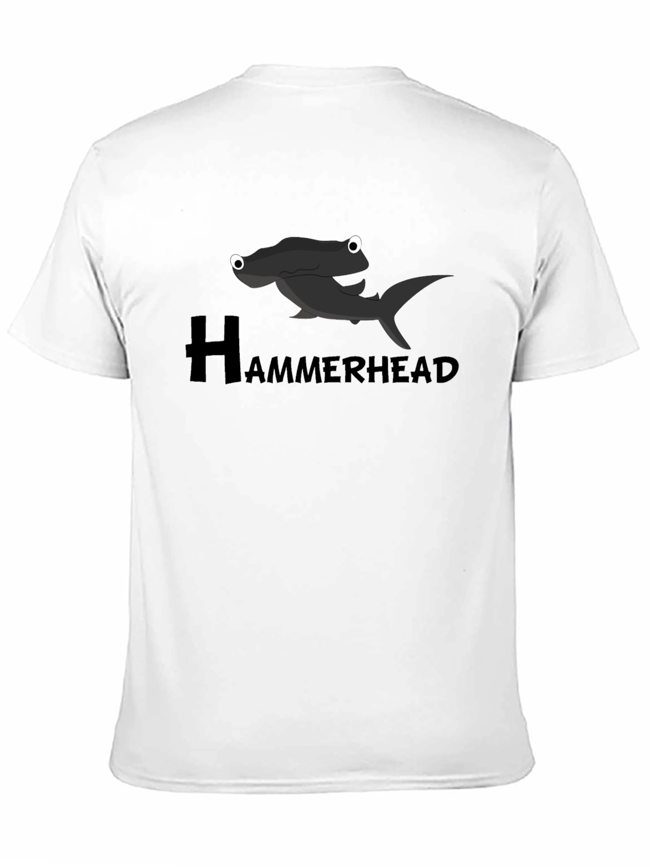 Black Hammerhead Shark Graphic Tee - Black Cotton T-Shirt view 11