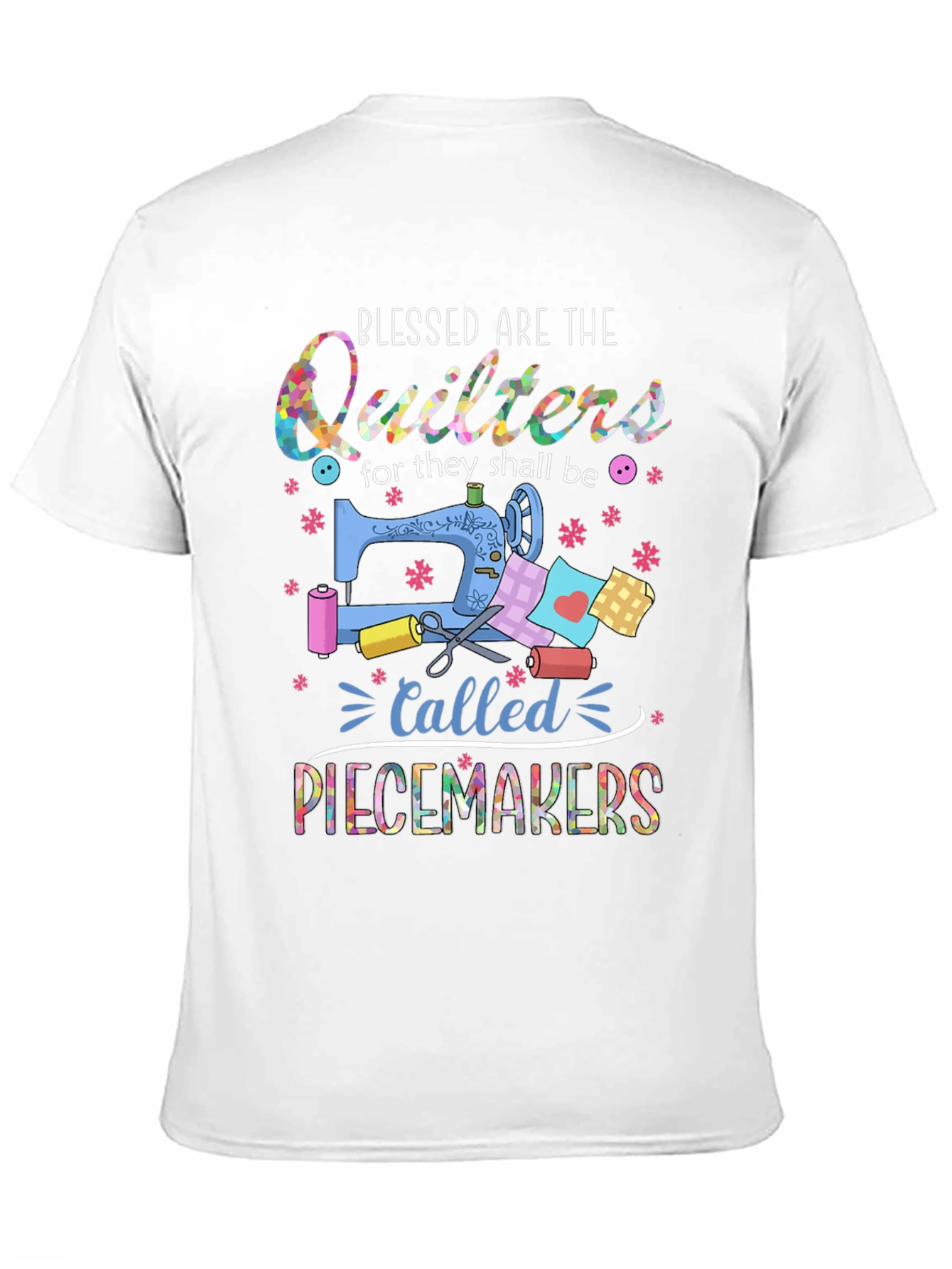 Black Blessed Quilters Piecemakers T-Shirt - Sewing Gift view 11