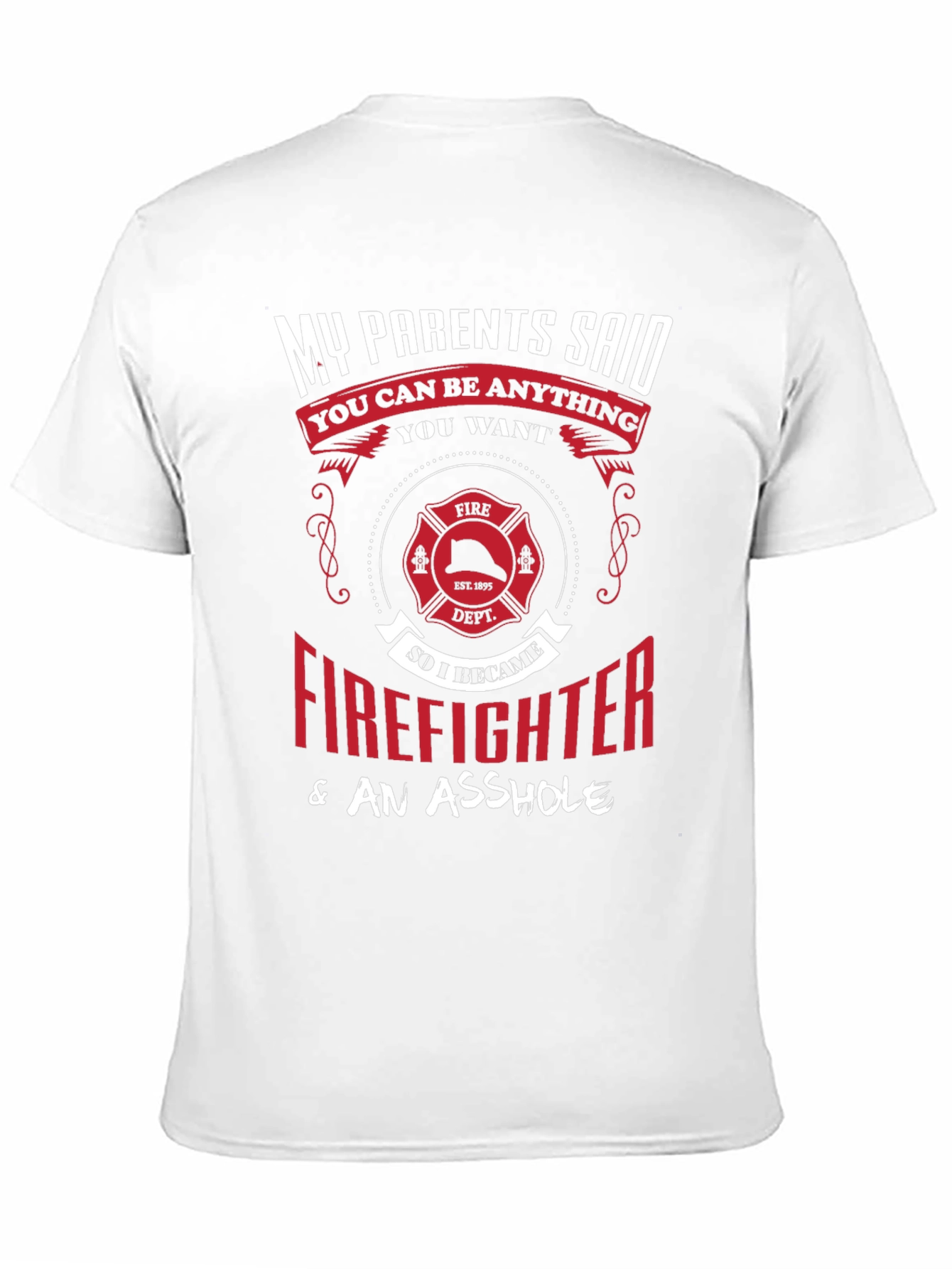 Black Firefighter & An Asshole T-Shirt view 11