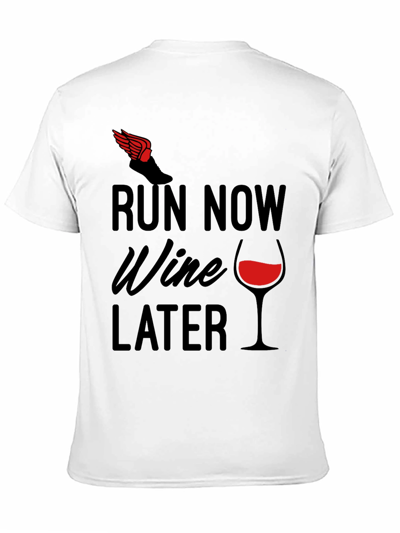 Black Run Now Wine Later Graphic Tee view 11