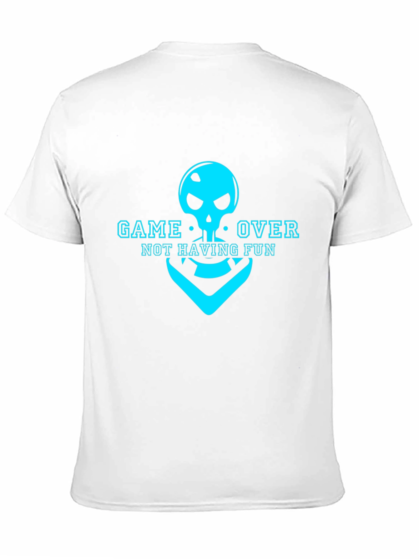 Black Game Over Skull T-Shirt - Not Having Fun Gamer Tee view 11