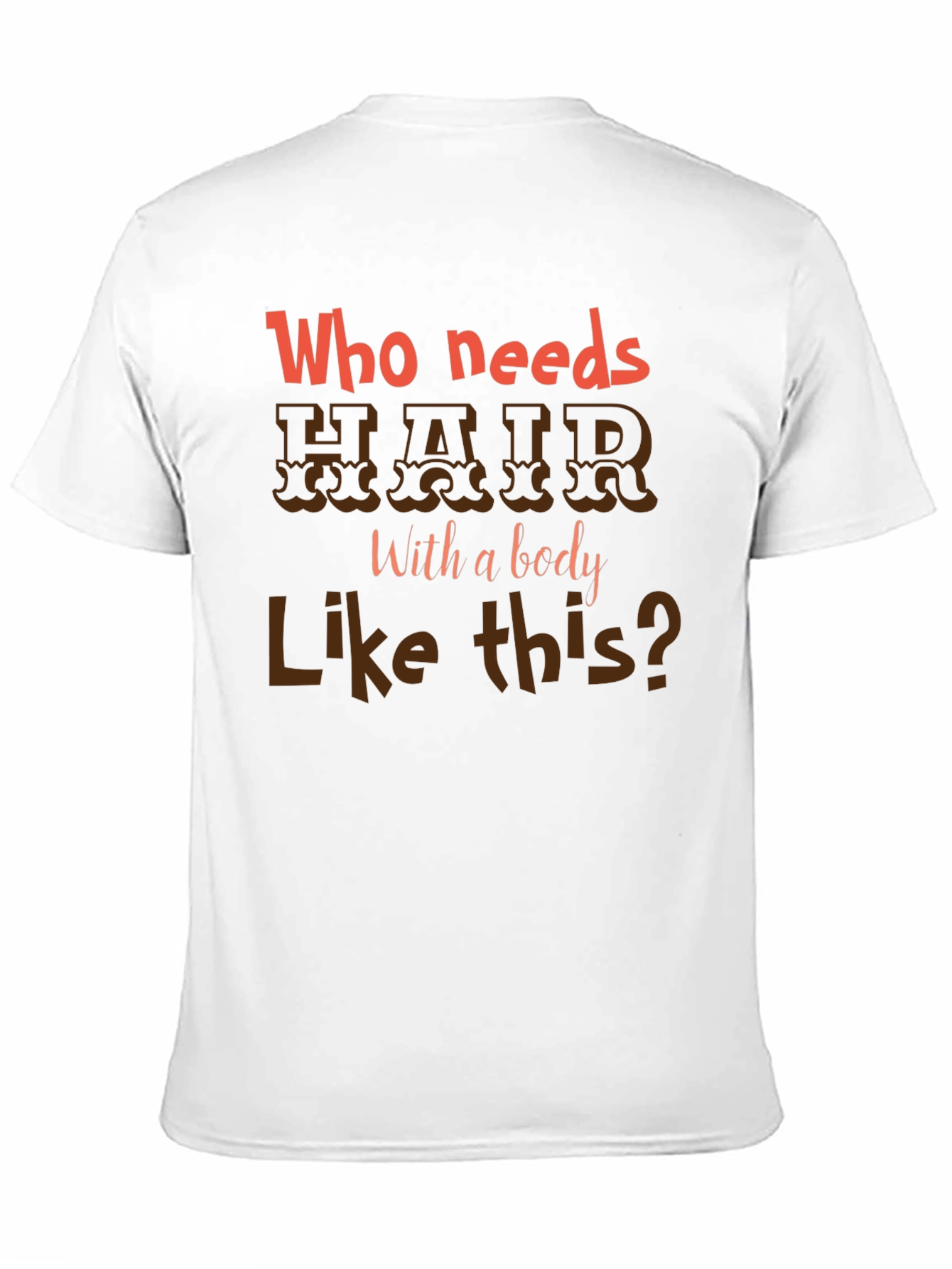 Black Who Needs Hair T-Shirt - Funny Baldness Humor view 11