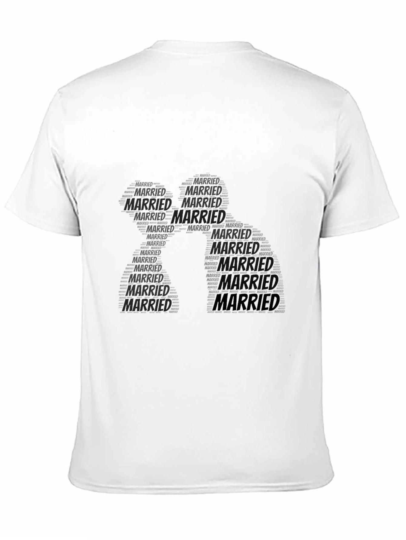 Black Married Text Design Black T-Shirt view 11