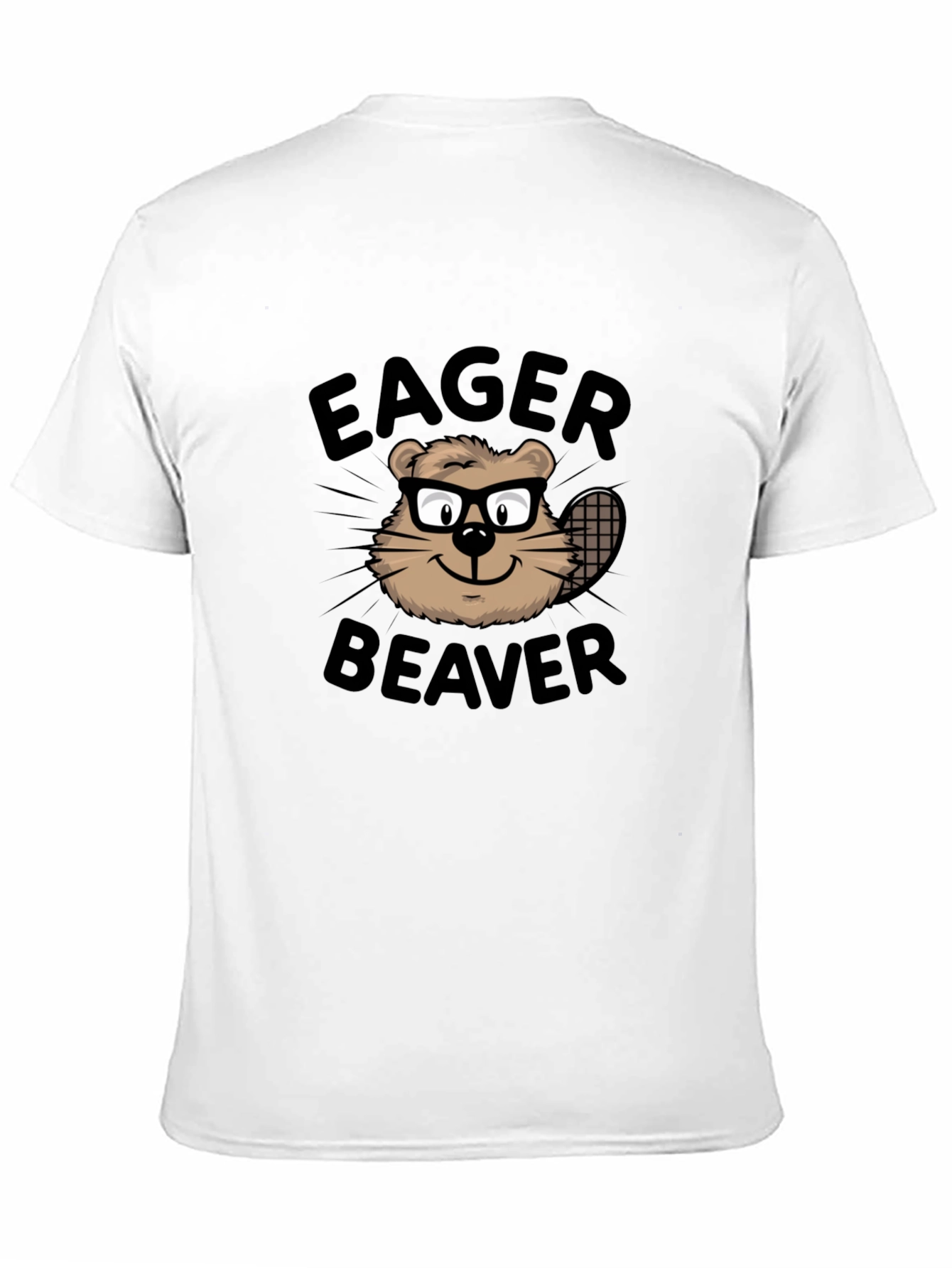 Black Eager Beaver Graphic T-Shirt - Funny Animal Tee view 11