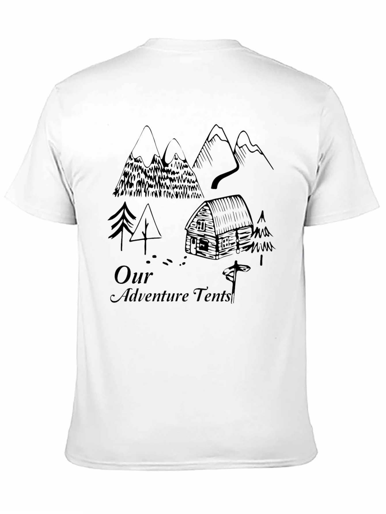 Black Adventure Tents Graphic T-Shirt view 11