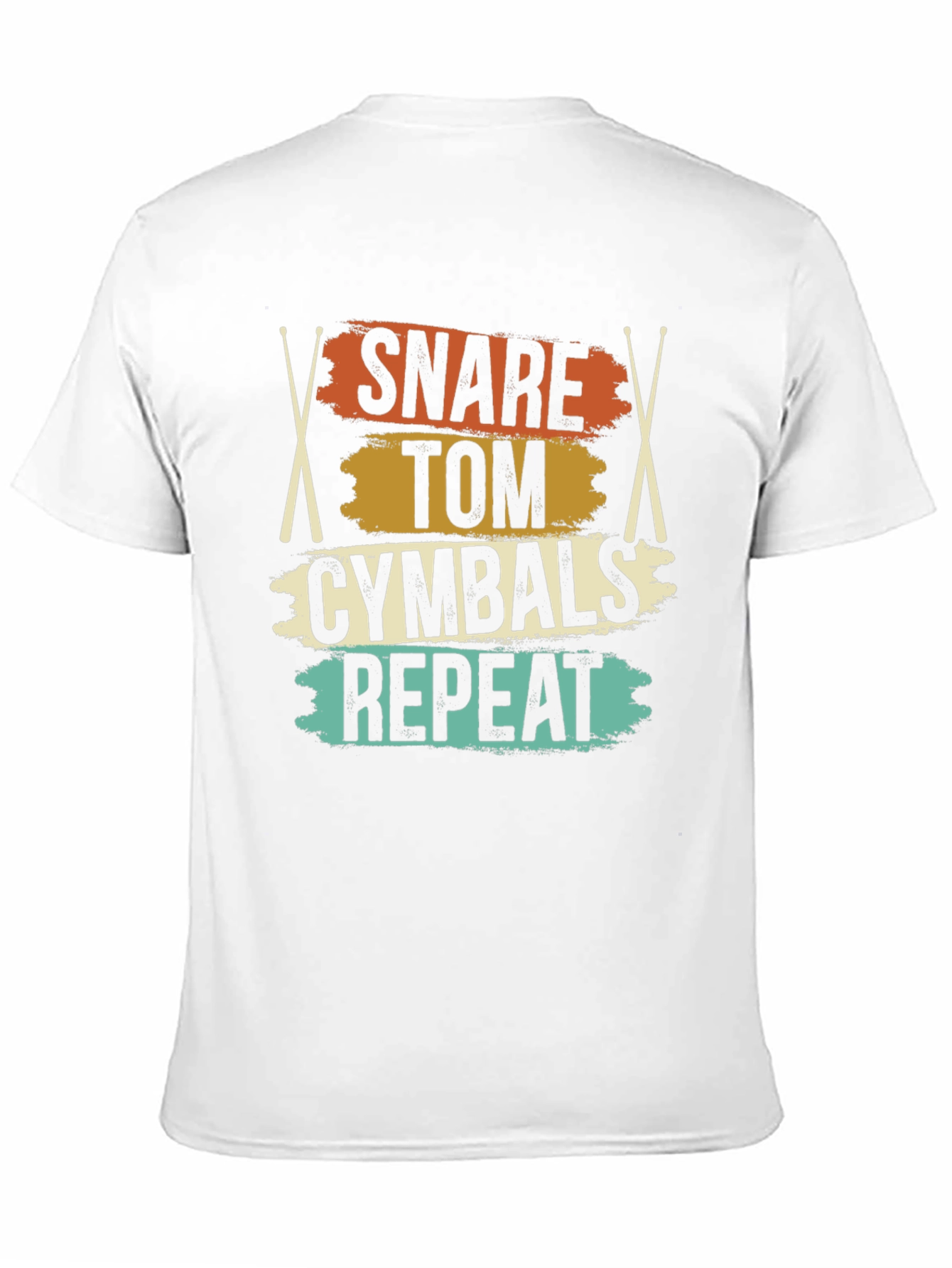 Black Snare Tom Cymbals Repeat Drummer T-Shirt view 11
